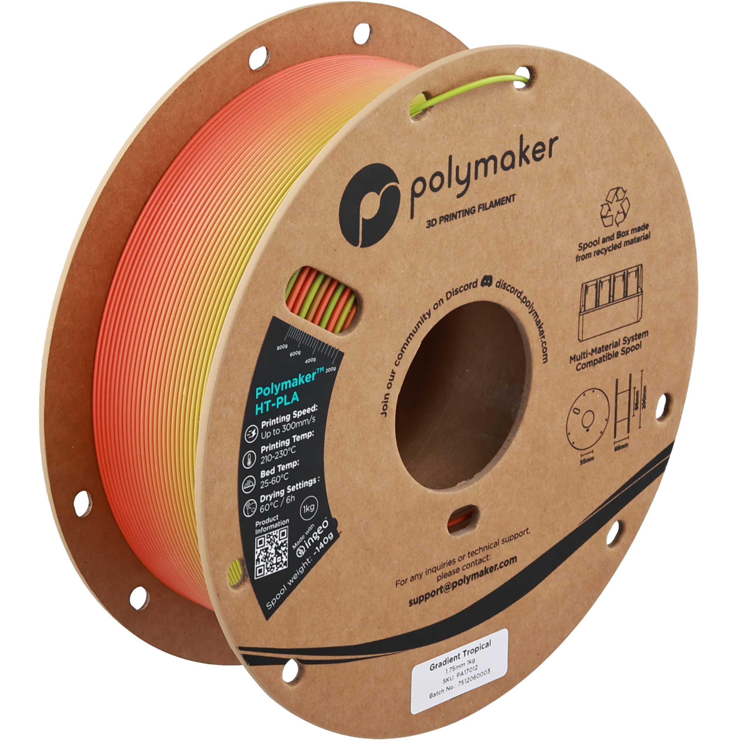 Polymaker - Gradient Tropical High Temp HT-PLA - 1kg