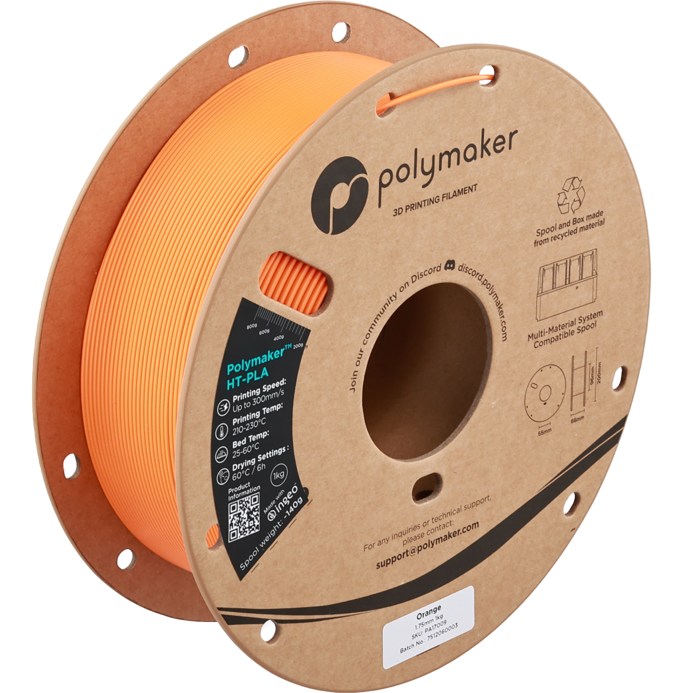 Polymaker - Orange High Temp HT-PLA - 1kg