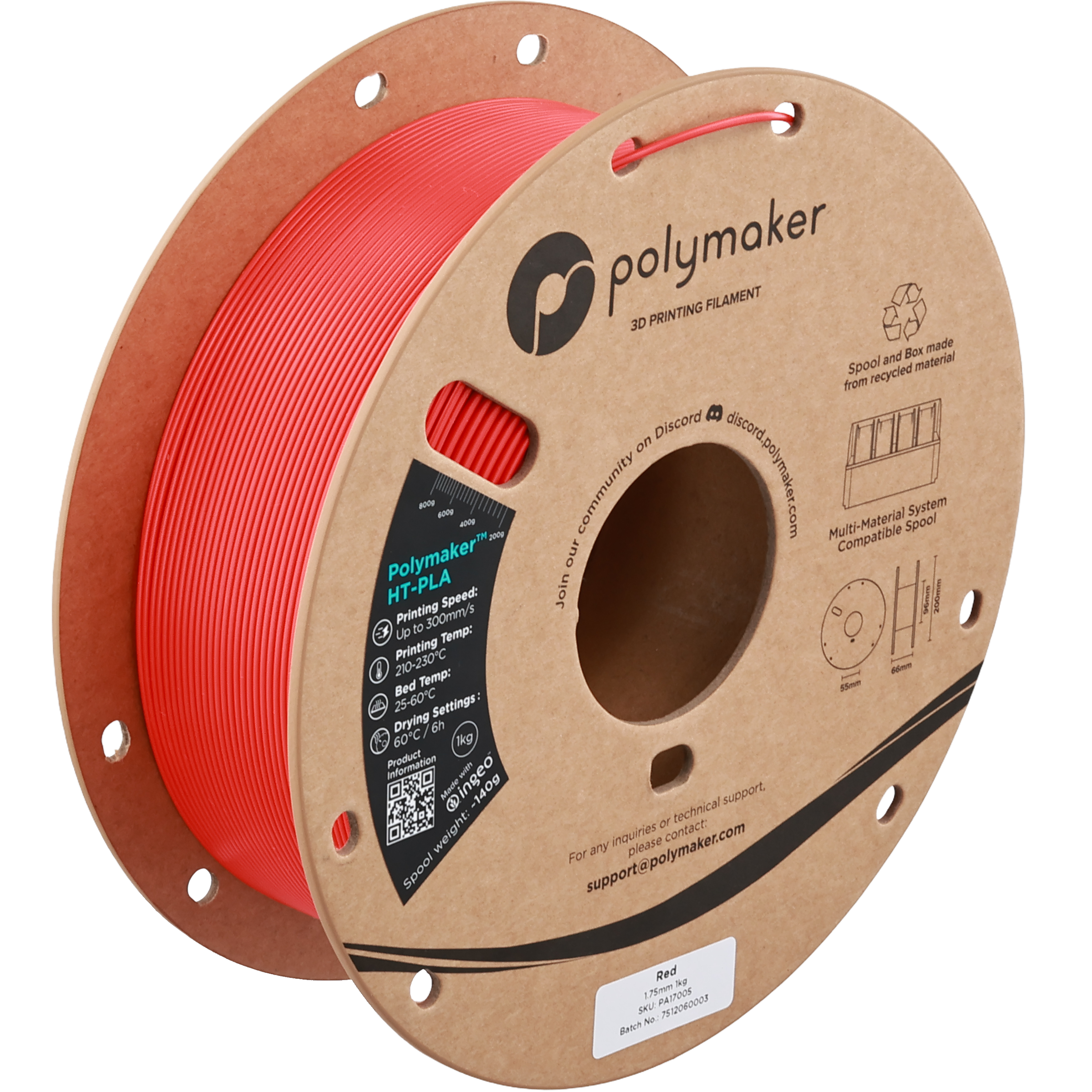Polymaker - Red High Temp HT-PLA - 1kg