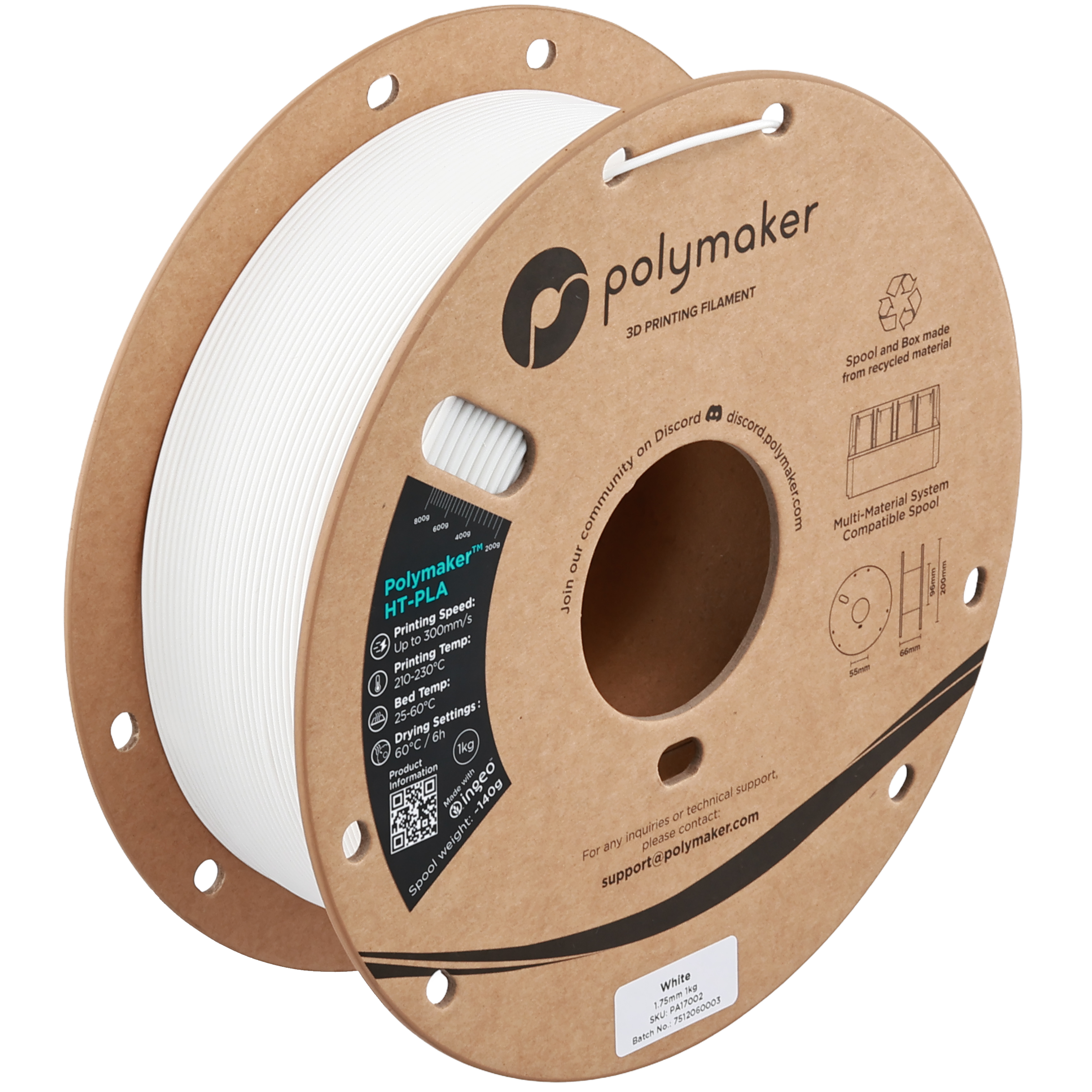 Polymaker - White High Temp HT-PLA - 1kg