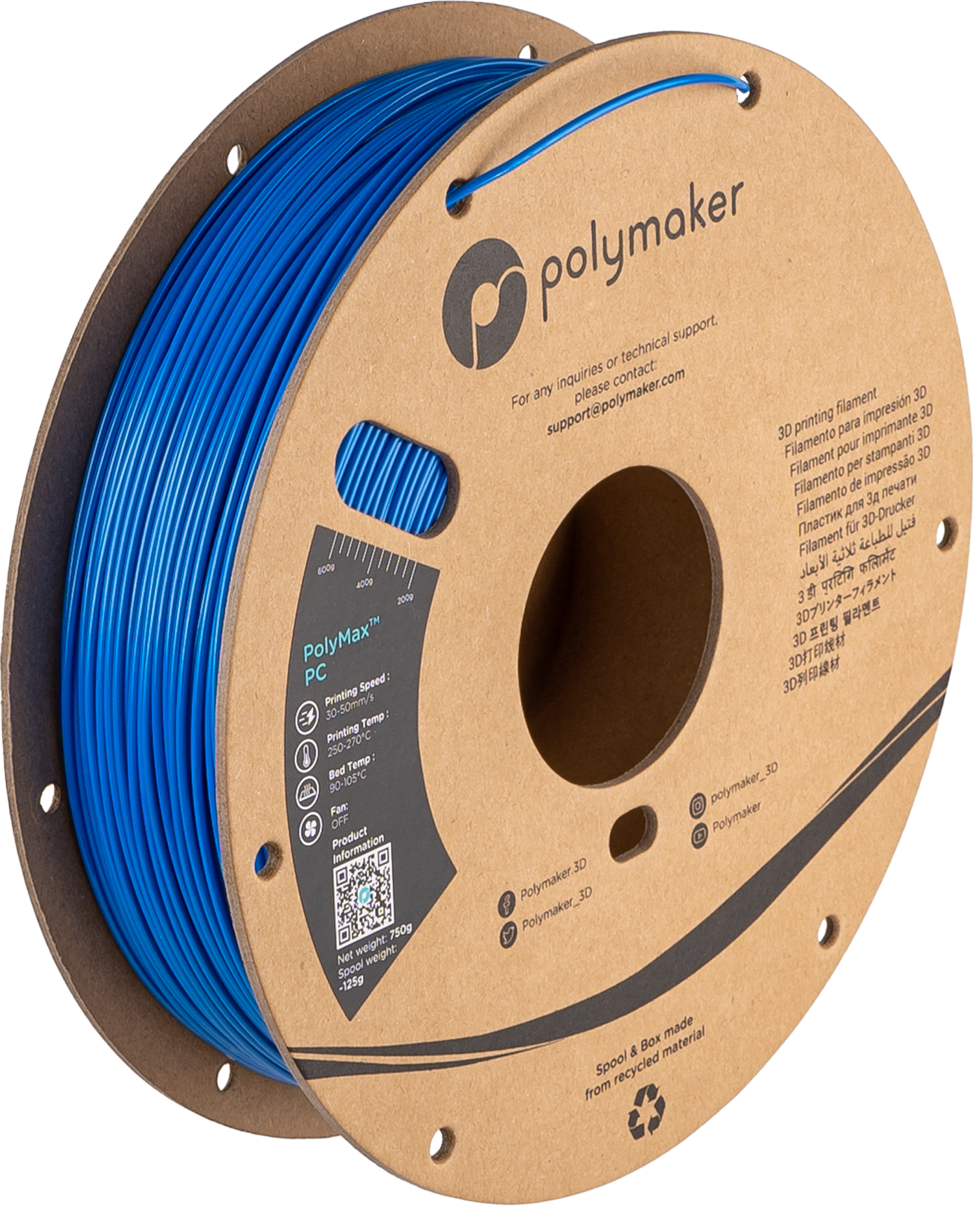 Polymaker - PolyMax Blue PC - 0.75kg