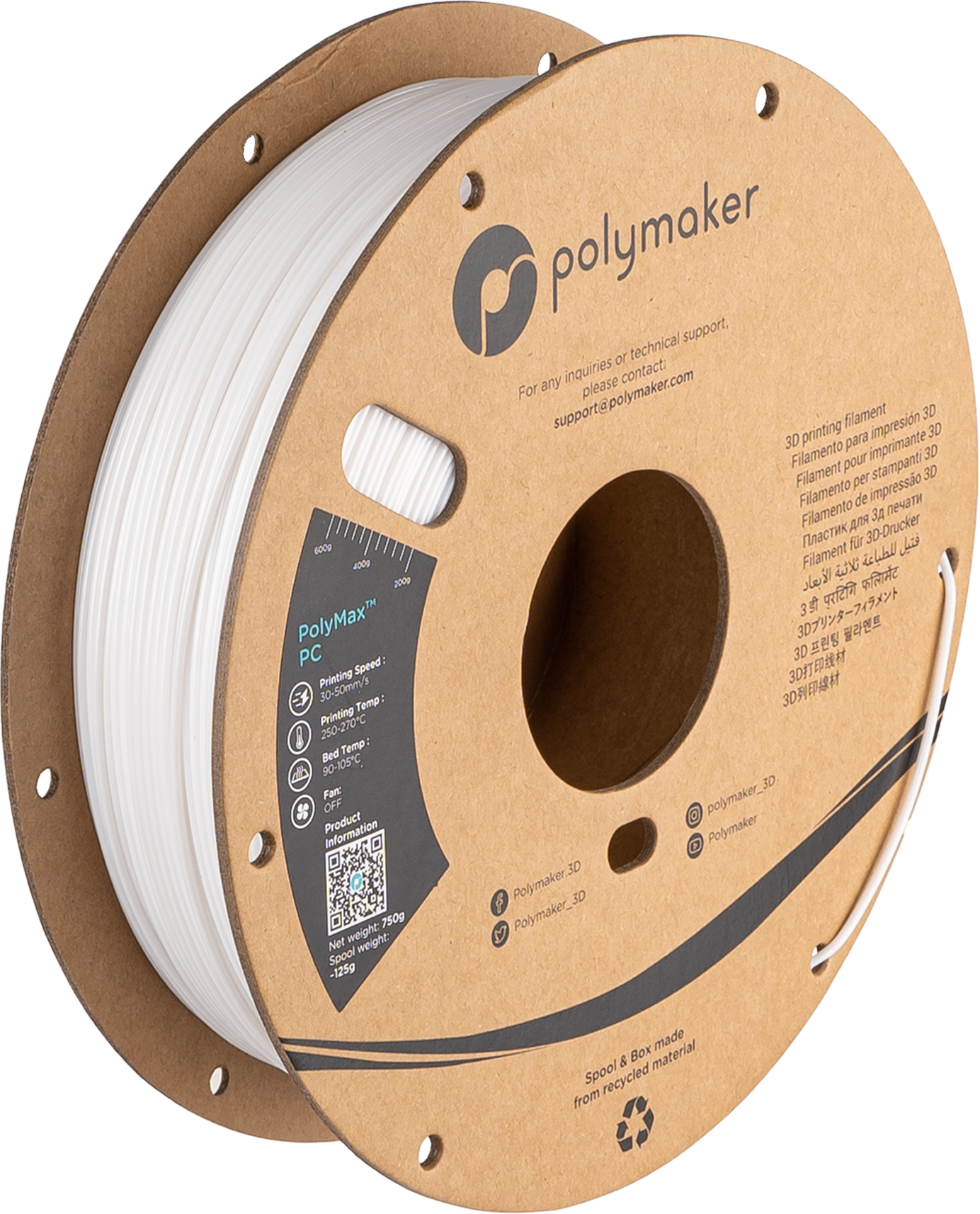 Polymaker - PolyMax White PC - 0.75kg