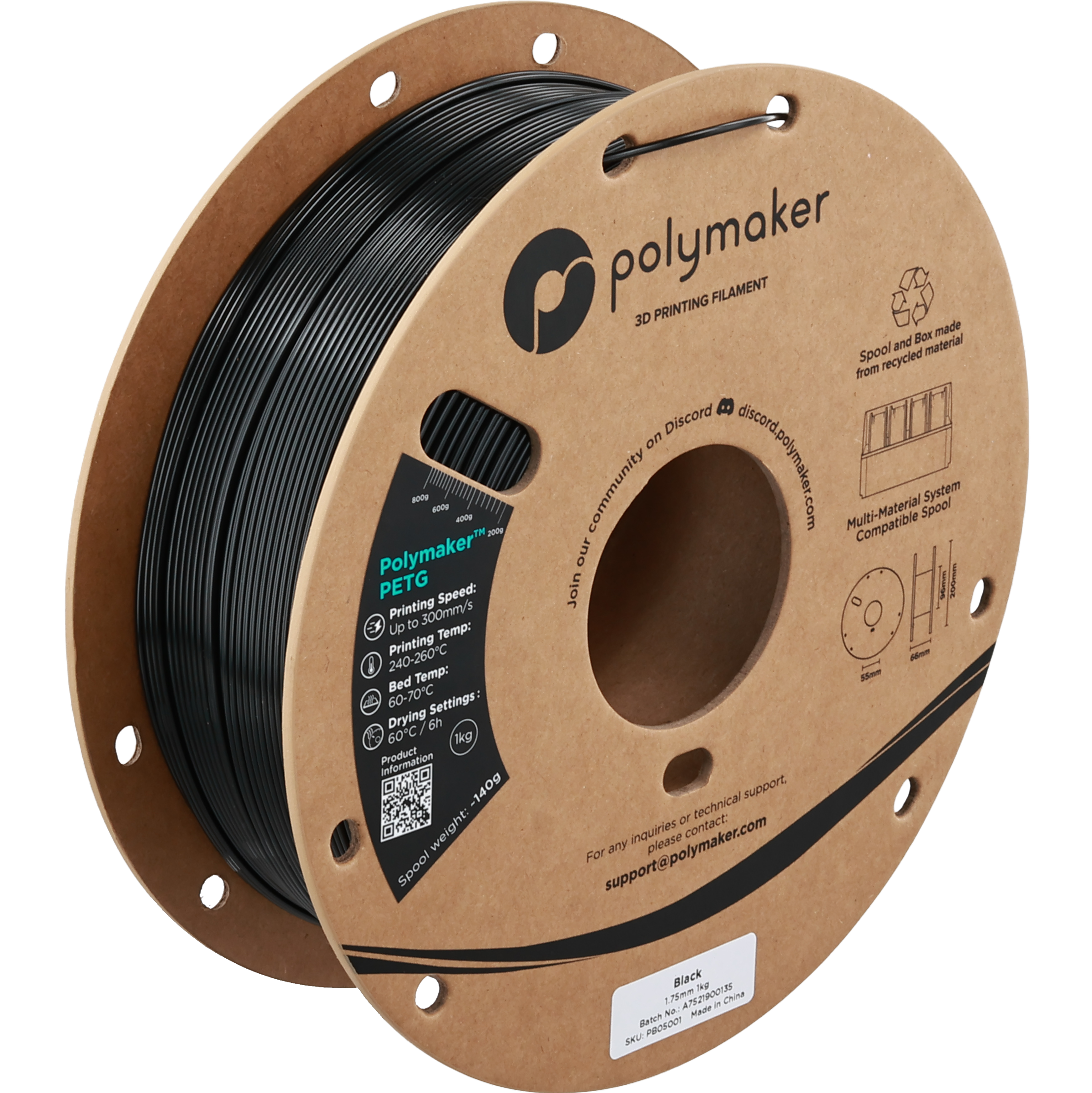 Polymaker - Black PETG - 1kg