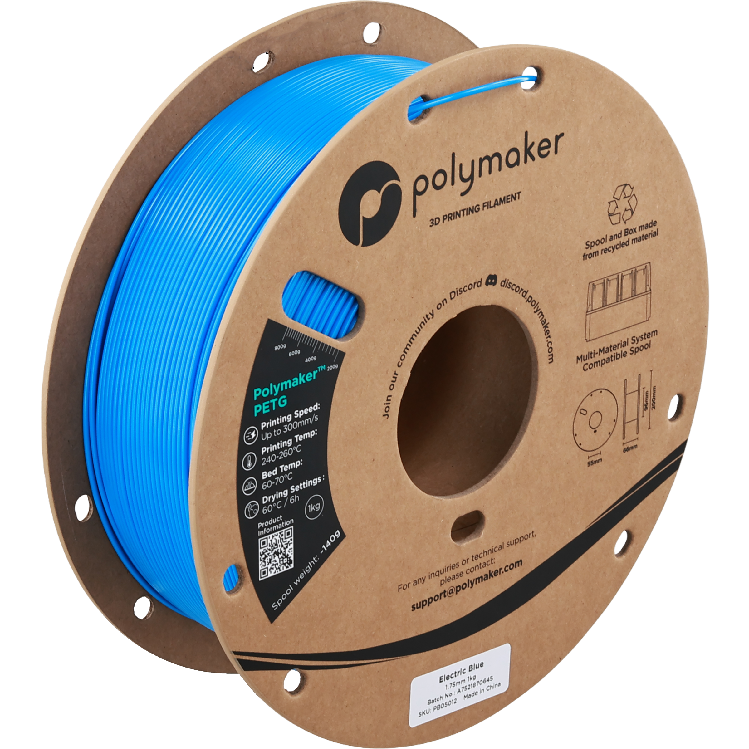 Polymaker - Electric Blue PETG - 1kg