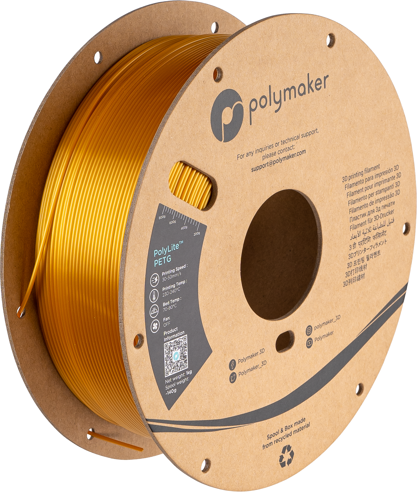 Polymaker - Gold PETG - 1kg