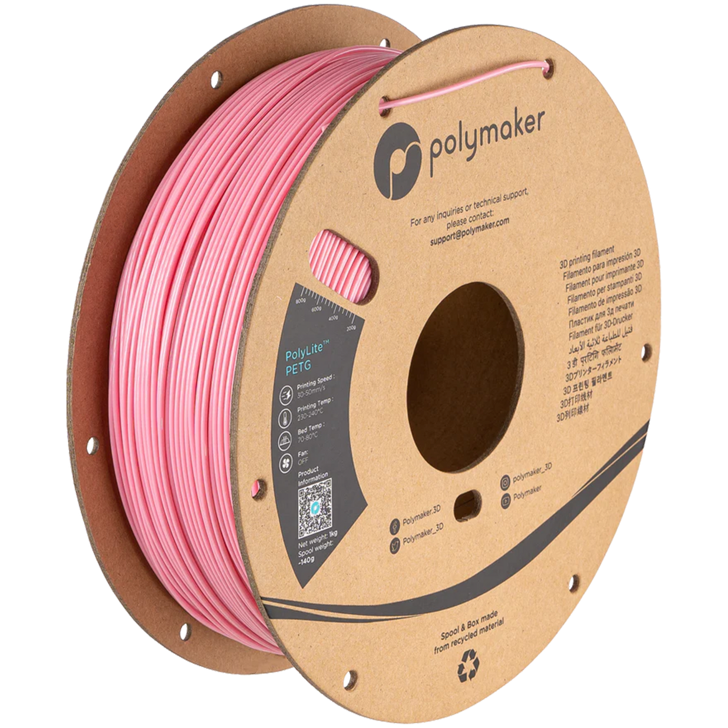 Polymaker - PolyLite Pink PETG 1.75mm - 1kg