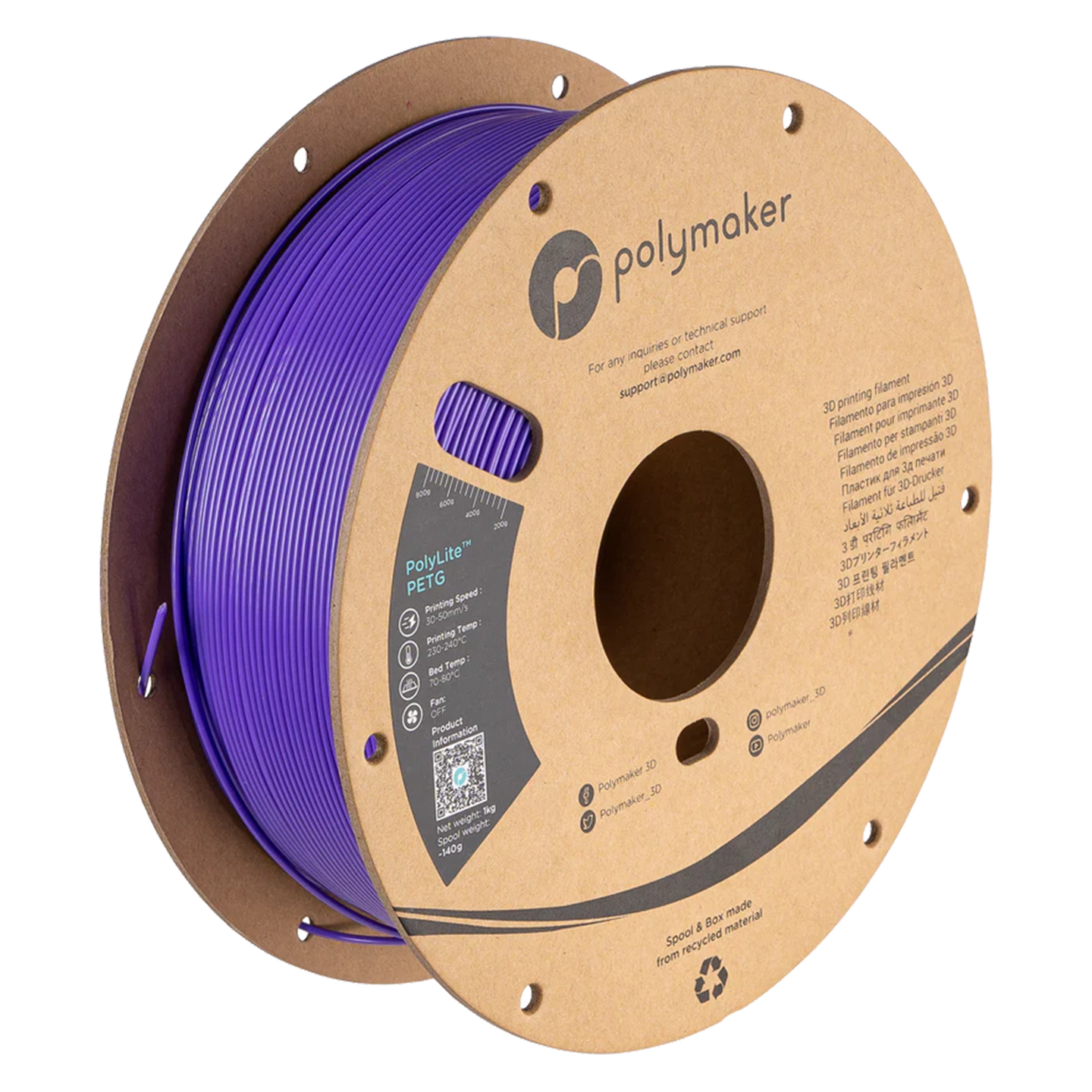 Polymaker - PolyLite Purple PETG 1.75mm - 1kg