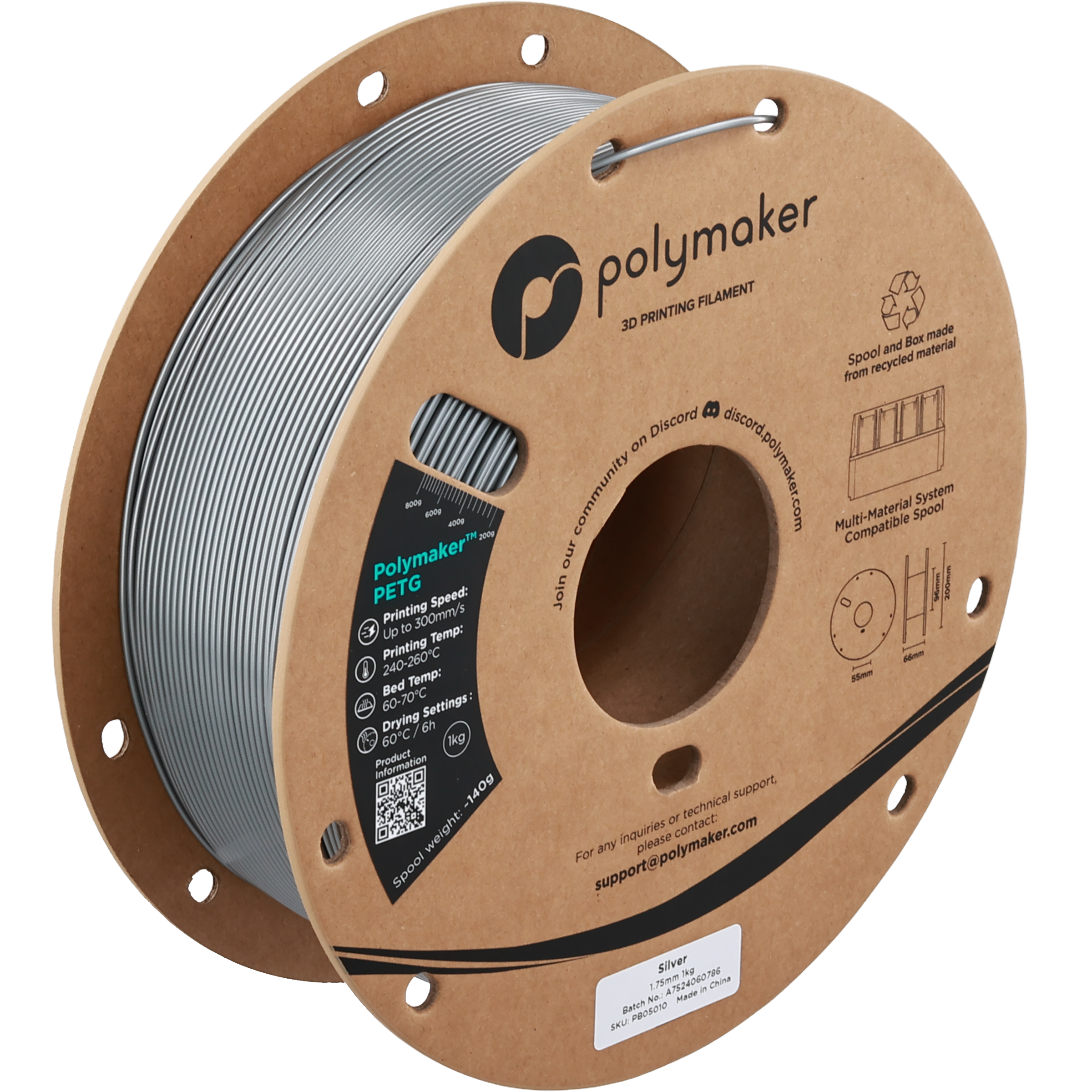 Polymaker - Silver PETG - 1kg