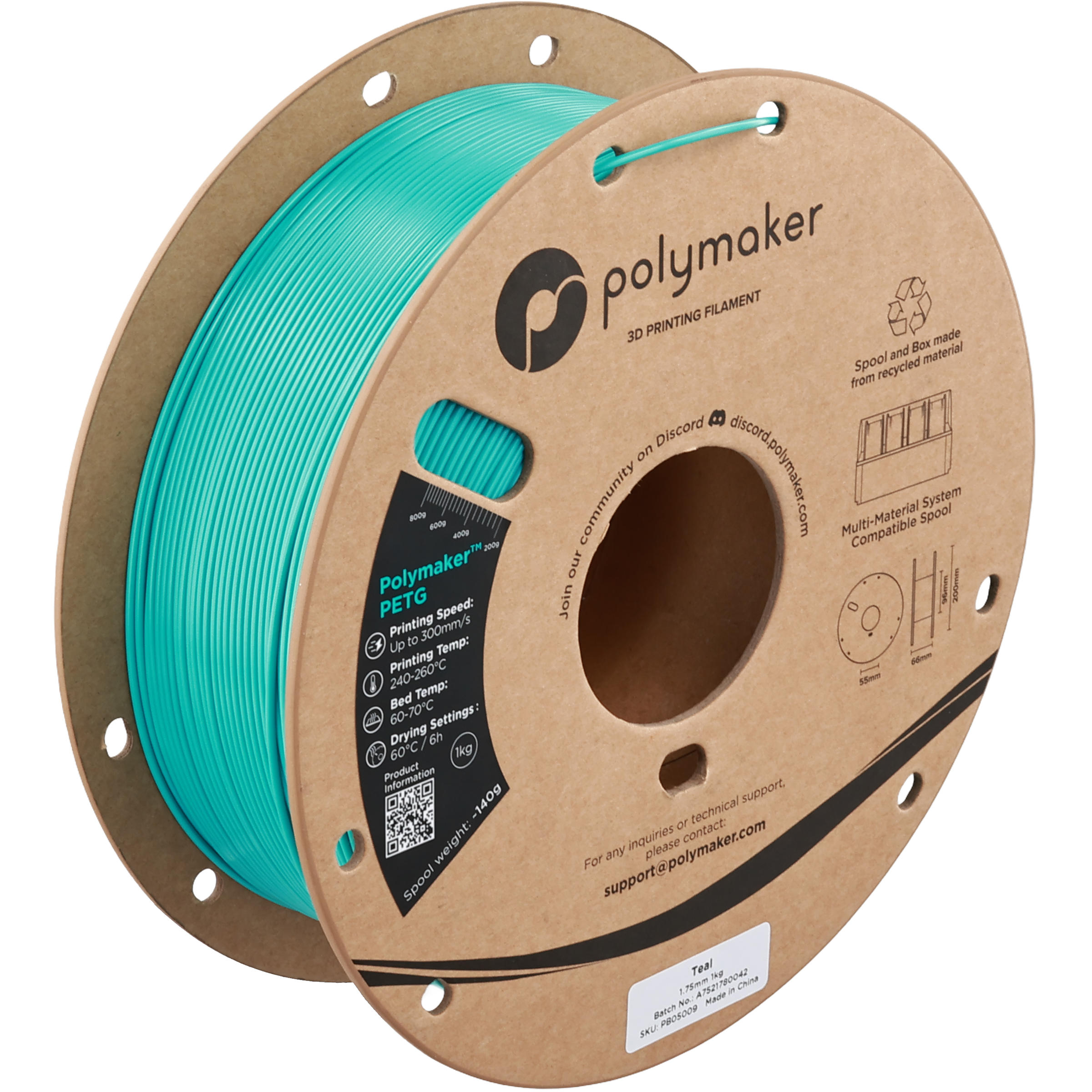 Polymaker - Teal PETG 1.75mm - 1kg