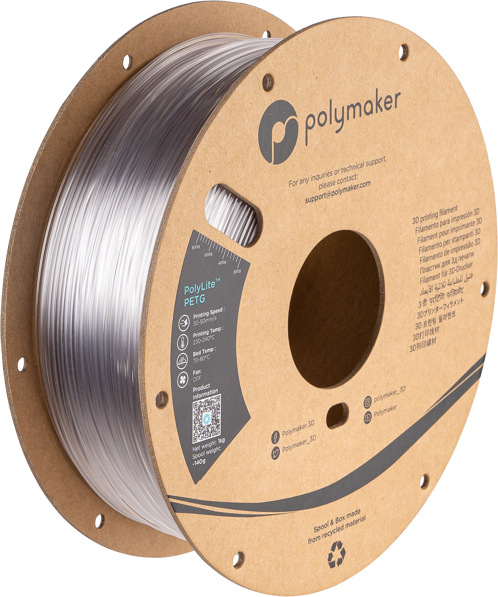 Polymaker - Clear Transparent PETG - 1kg