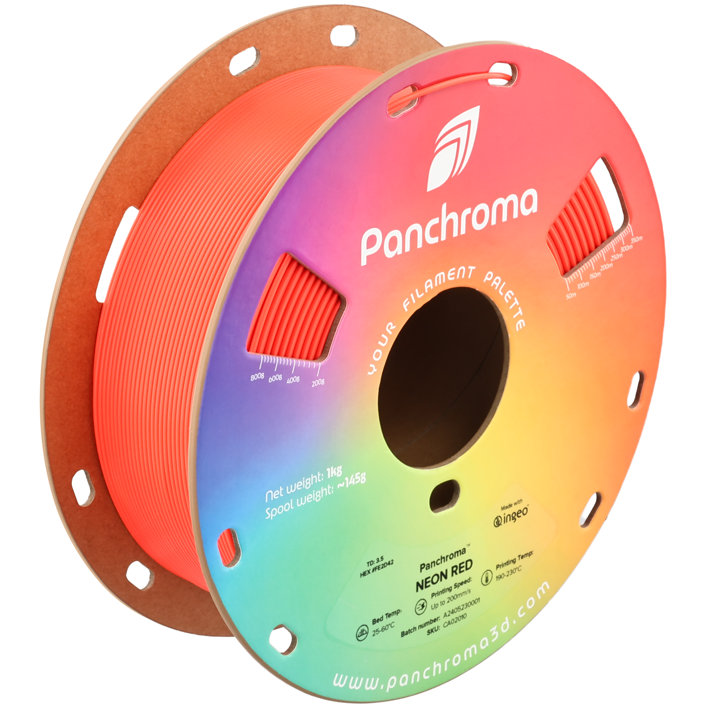 Polymaker - Panchroma Red Fluorescent PLA - 1kg