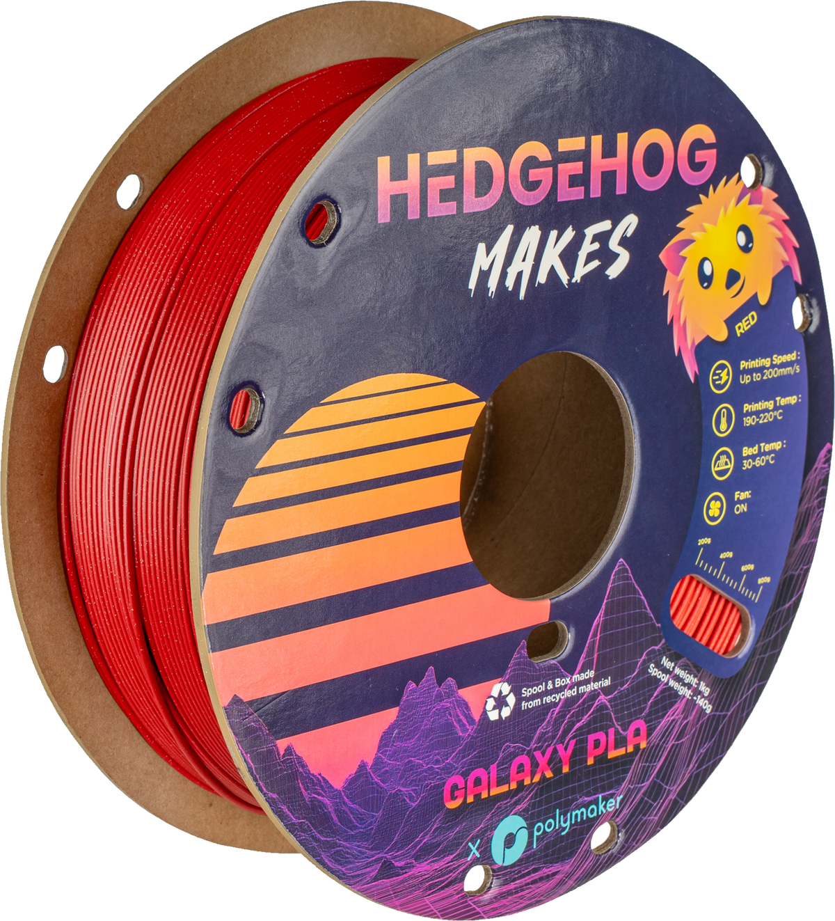 Polymaker - Panchroma Hedgehog Makes Red Galaxy PLA 1.75mm - 1kg