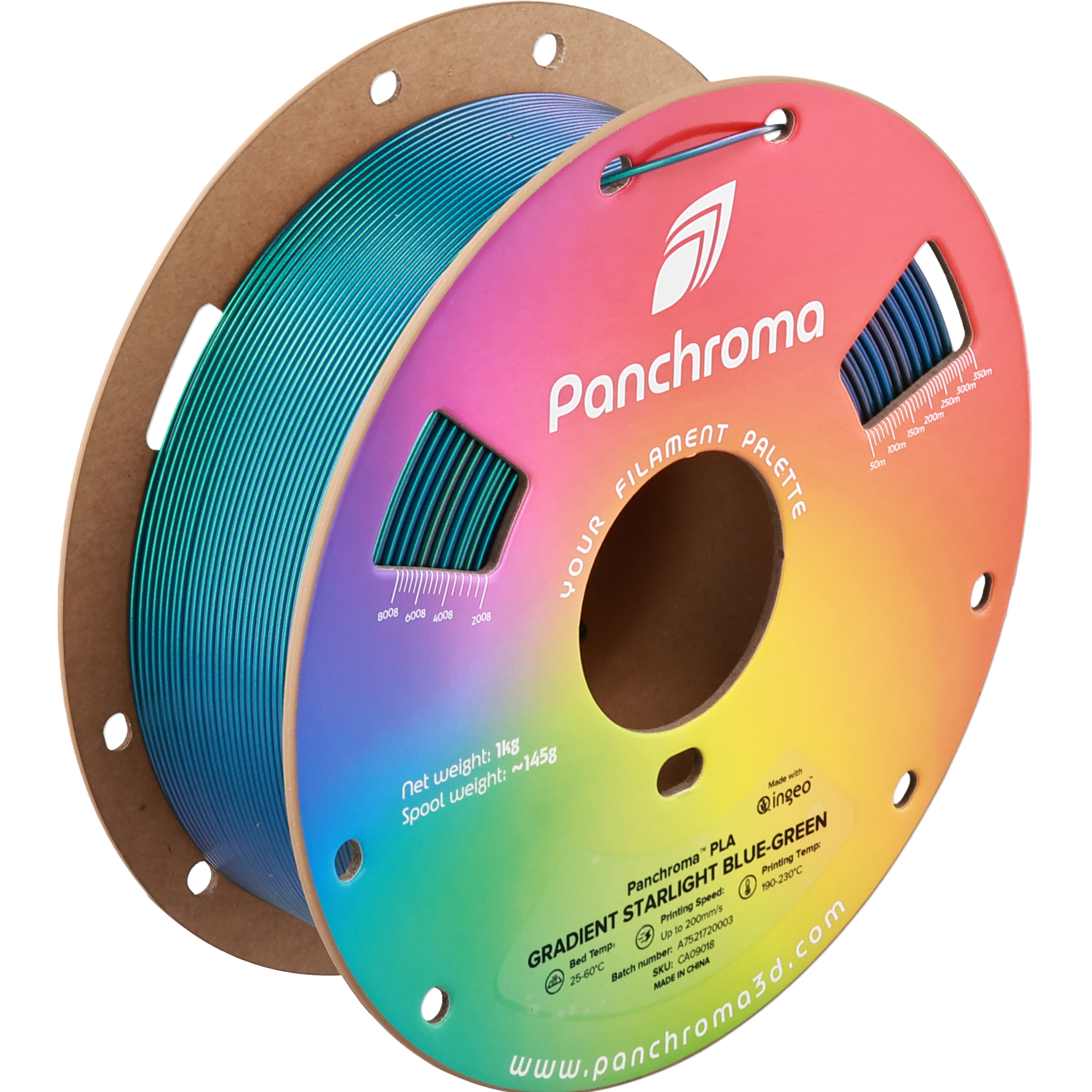 Polymaker - Panchroma Gradient Blue Green Glitter PLA - 1kg