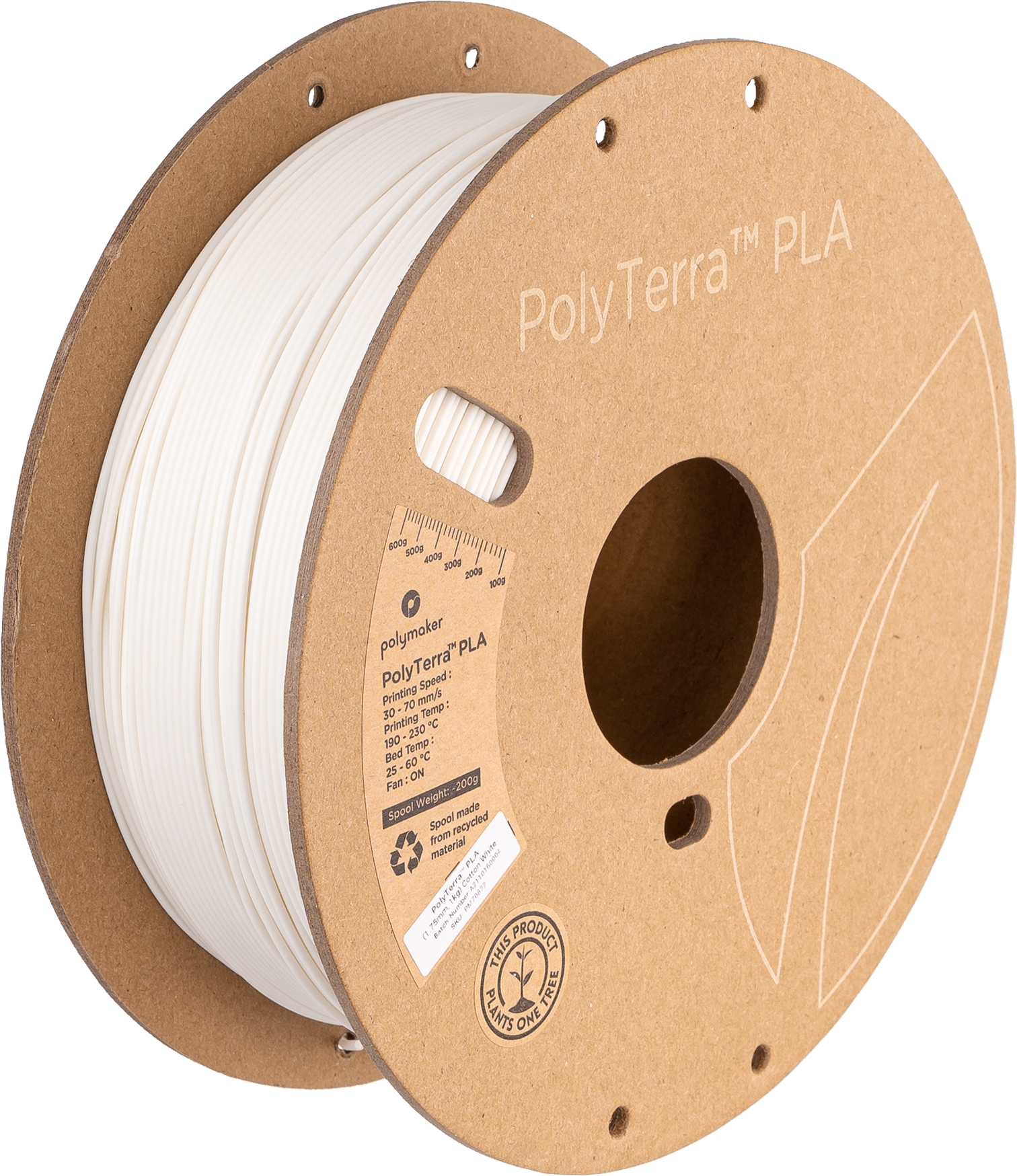 Polymaker - Panchroma Cotton White Matte PLA - 1kg