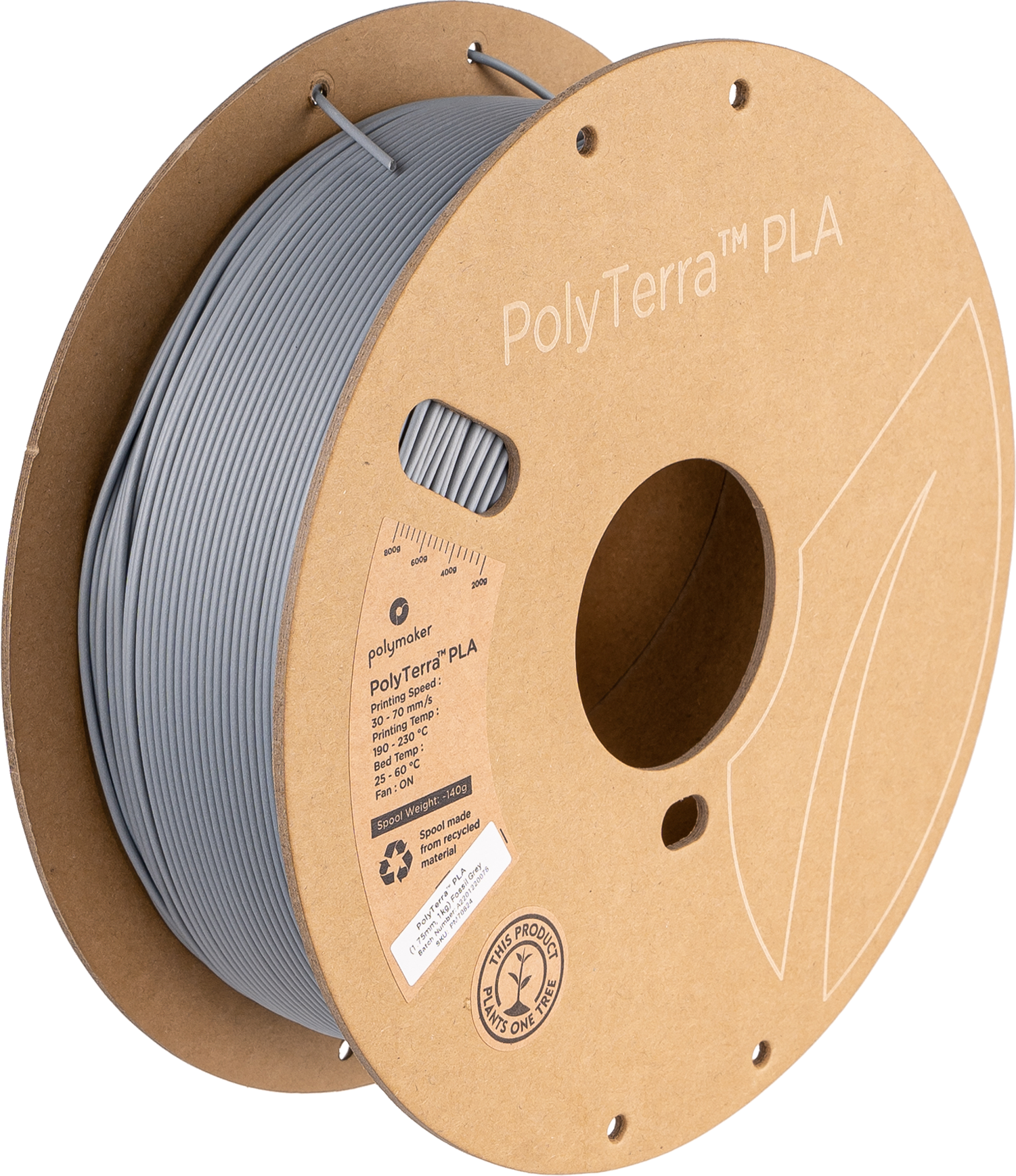 Polymaker - Panchroma Fossil Grey Matte PLA 2.85mm - 1kg