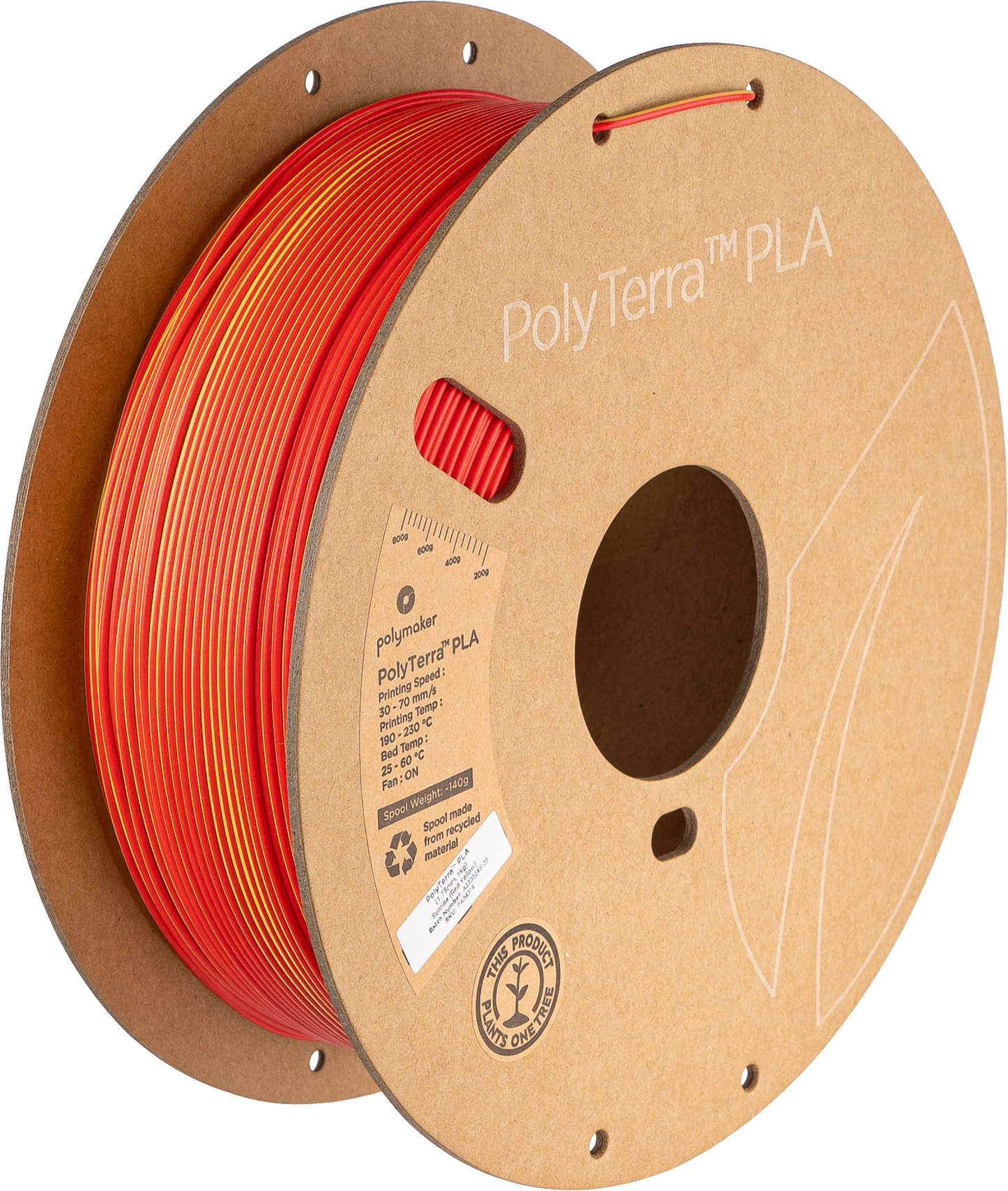Polymaker - Panchroma Sunrise Red Yellow Matte Gradient PLA 1.75mm - 1kg