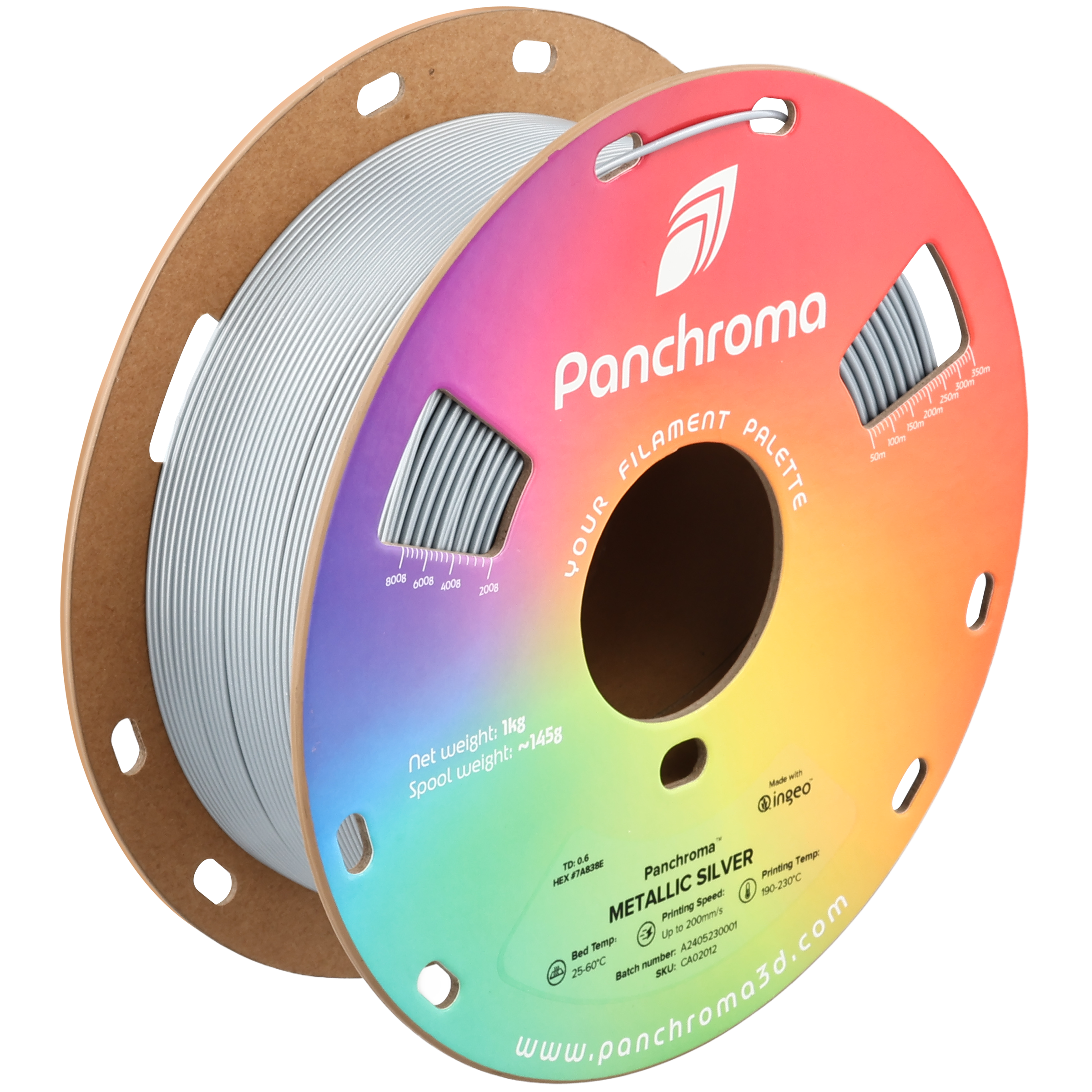 Polymaker - Panchroma Metallic Silver Metal Fill PLA 1.75mm - 1kg