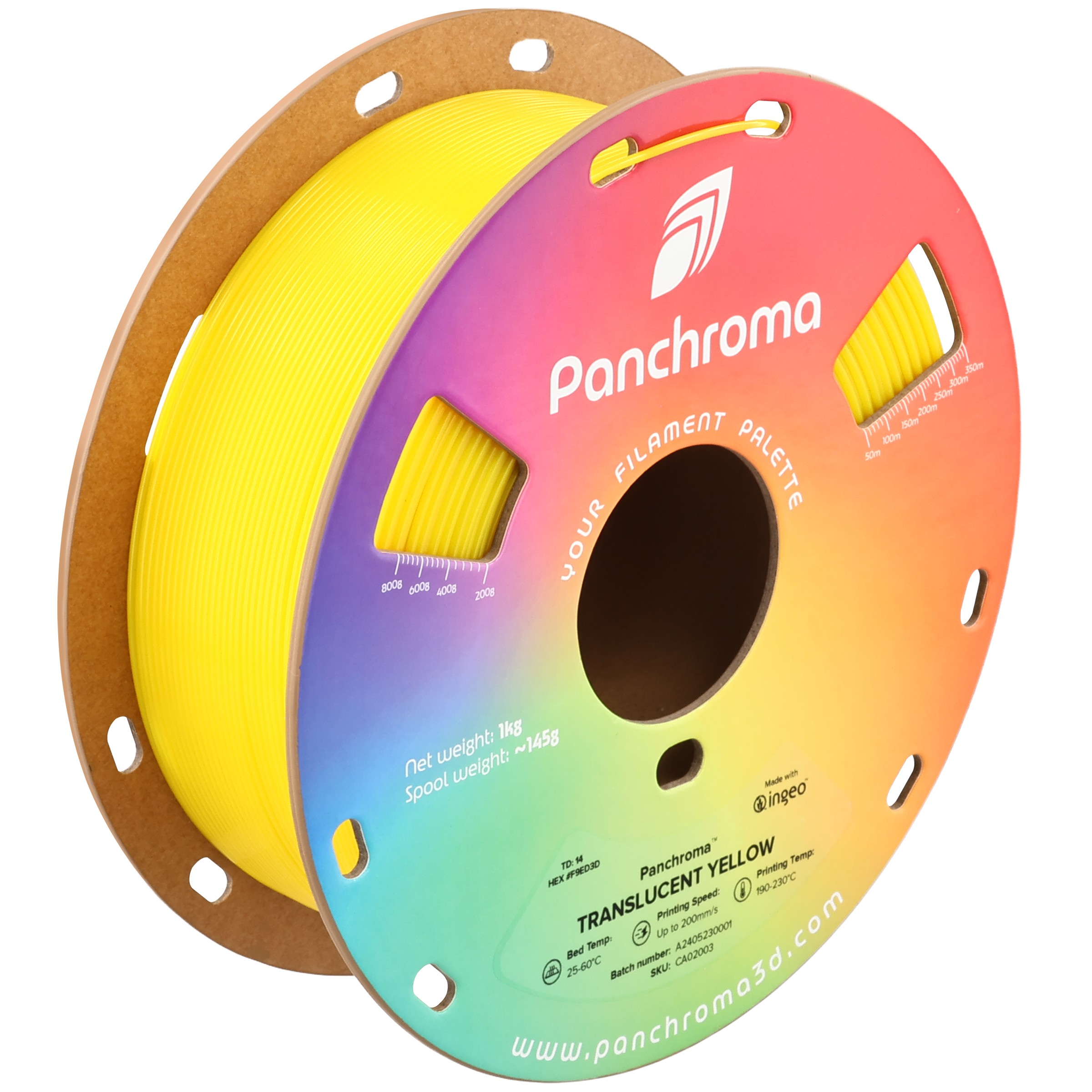Polymaker - Panchroma Translucent Yellow Transparent PLA - 1kg