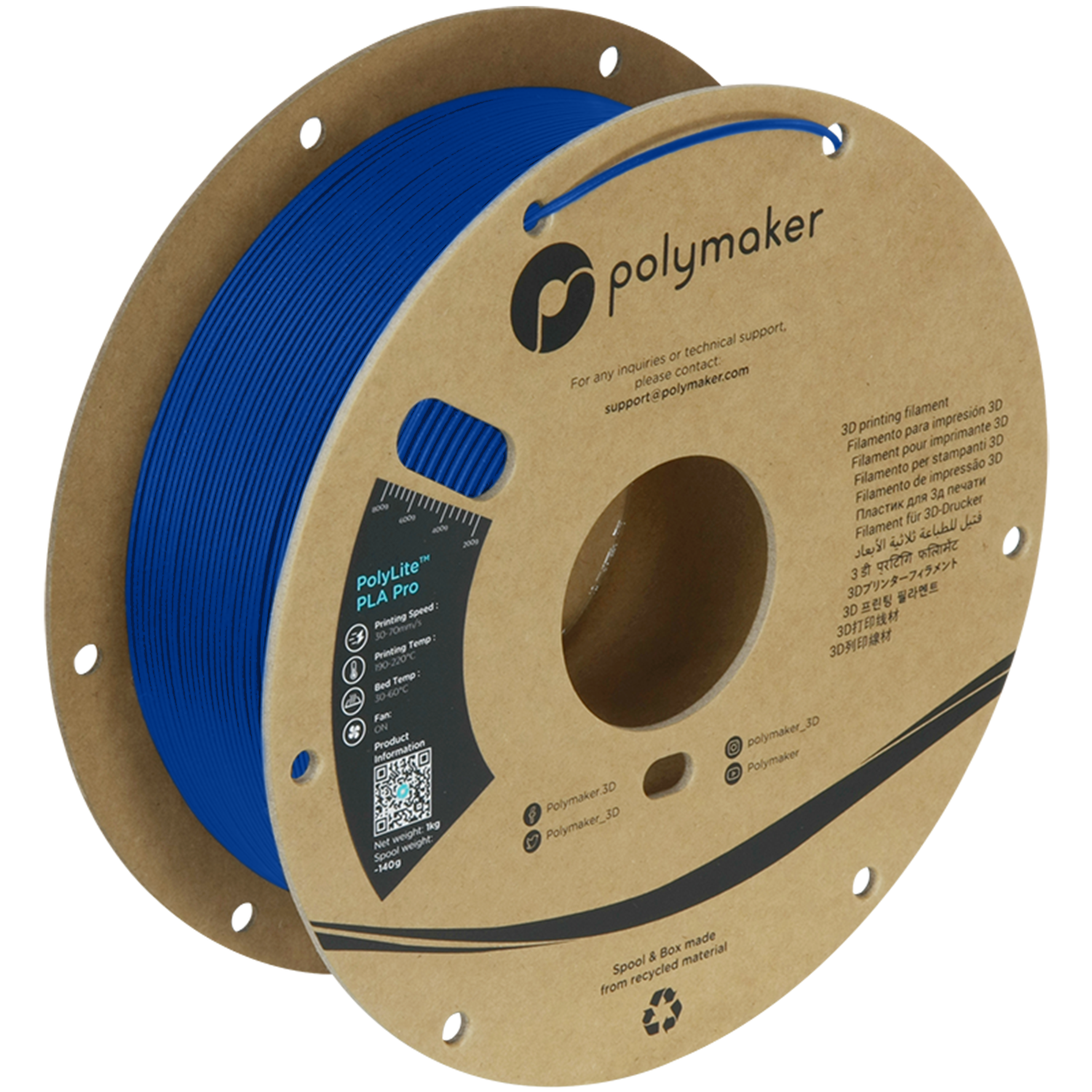 Polymaker - PolyLite Pro Blue PLA+ - 1kg