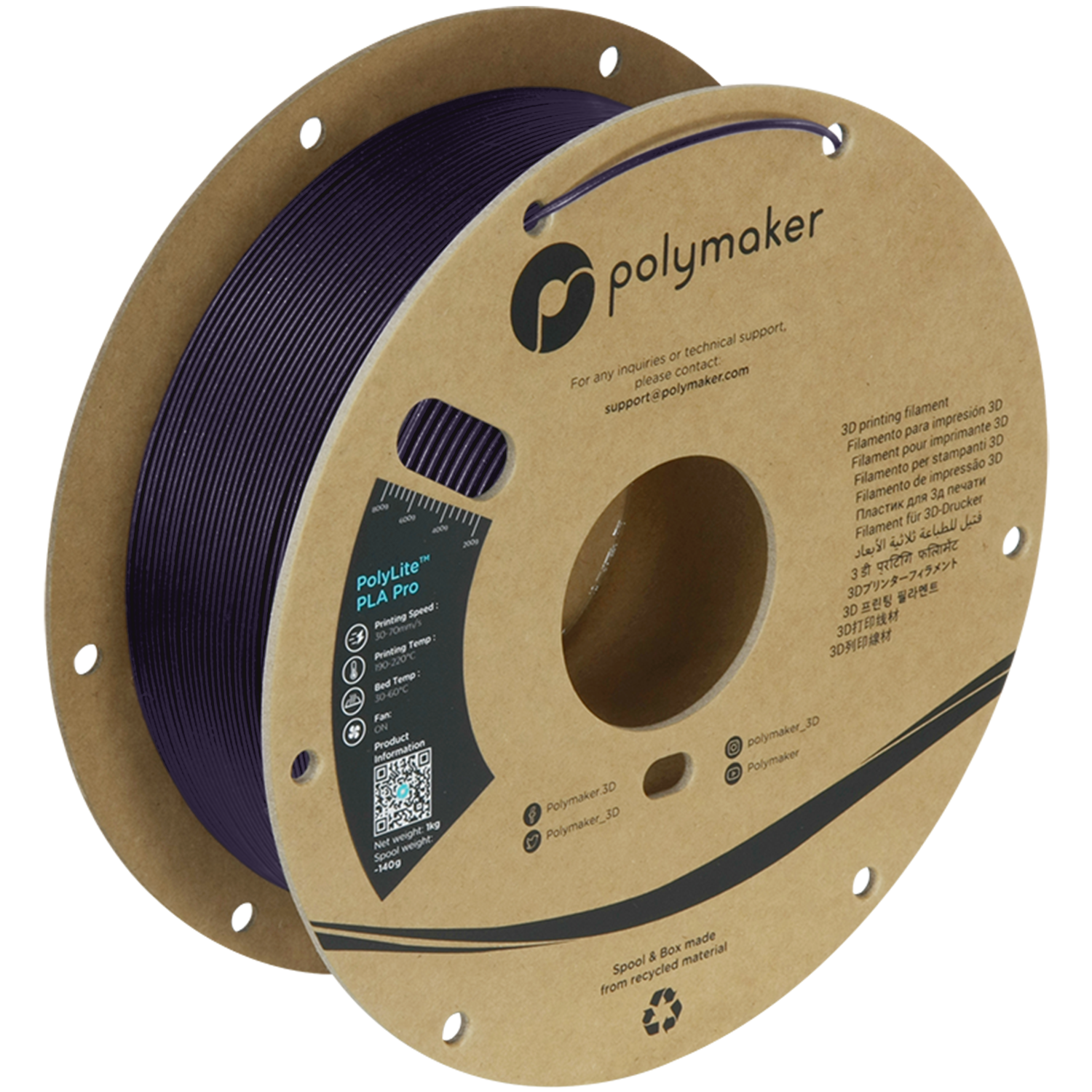 Polymaker - PolyLite Pro Dark Purple PLA+ - 1kg