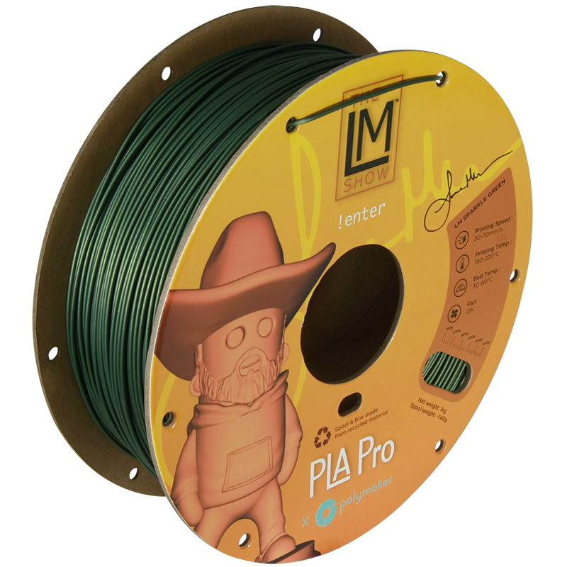 Polymaker - PolyLite Pro Lm Green Glitter Metal Fill PLA+ 1.75mm - 1kg
