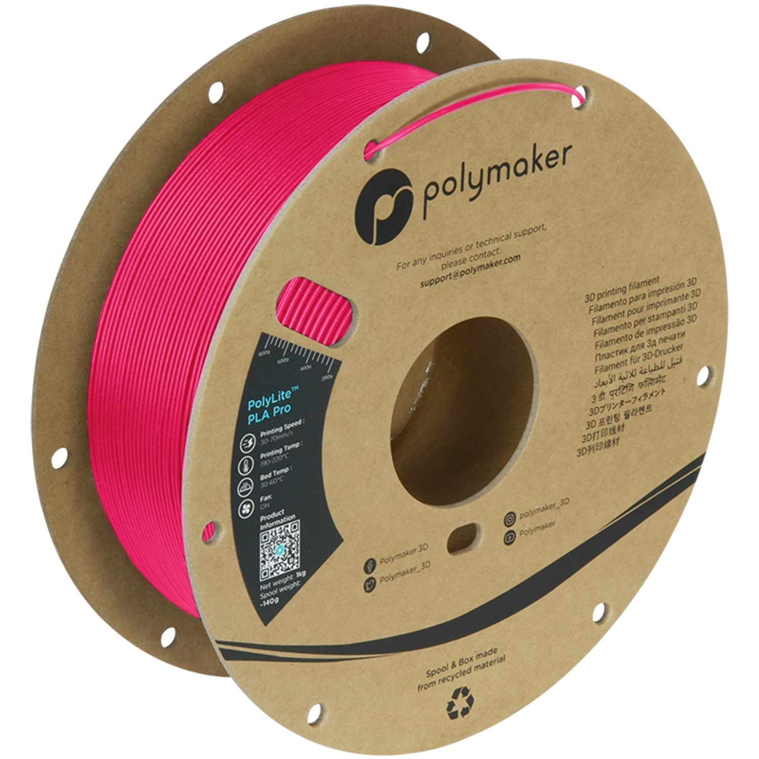 Polymaker - PolyLite Pro Magenta PLA+ - 1kg