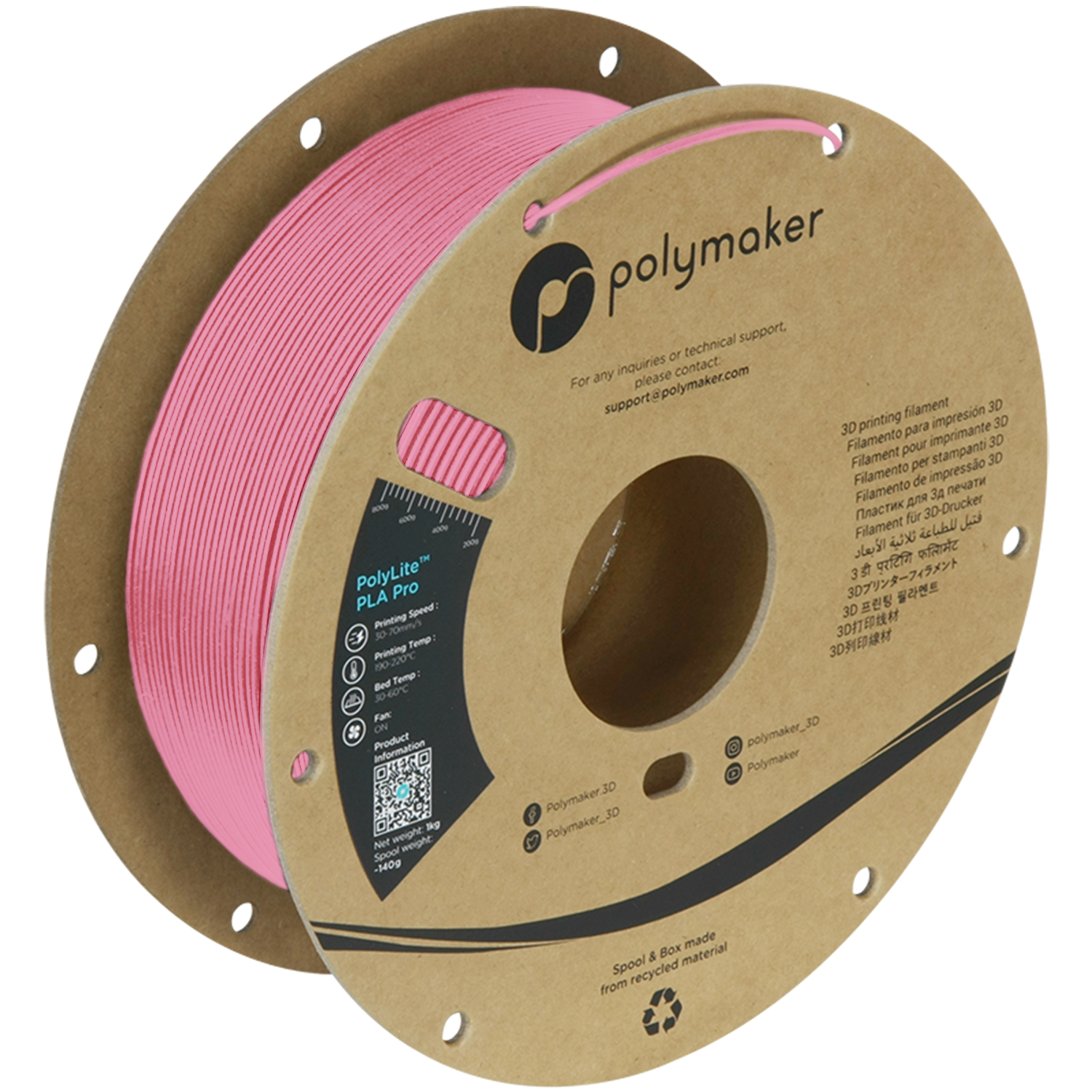 Polymaker - PolyLite Pro Pink PLA+ - 1kg
