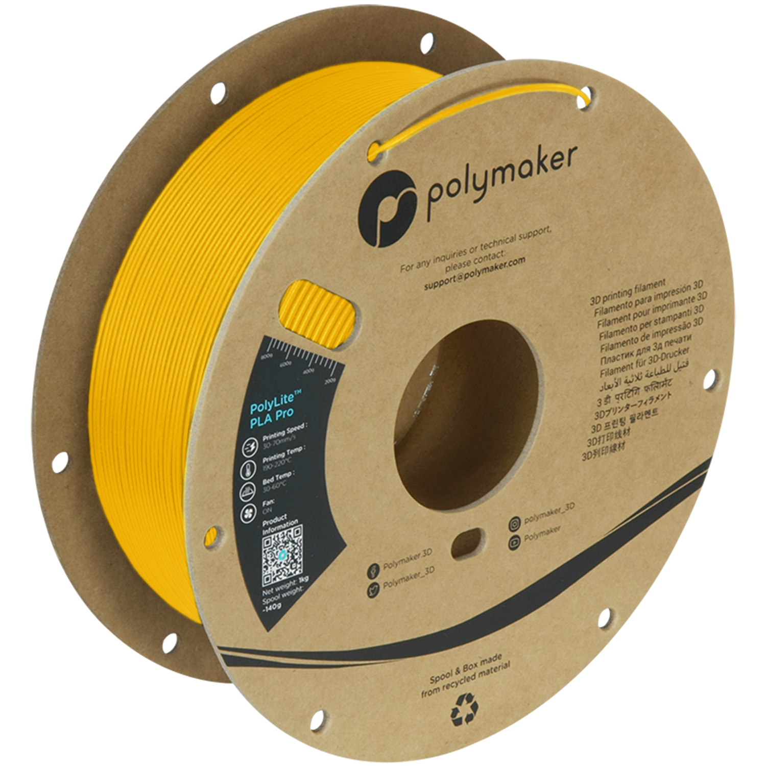 Polymaker - PolyLite Pro Yellow PLA+ - 1kg