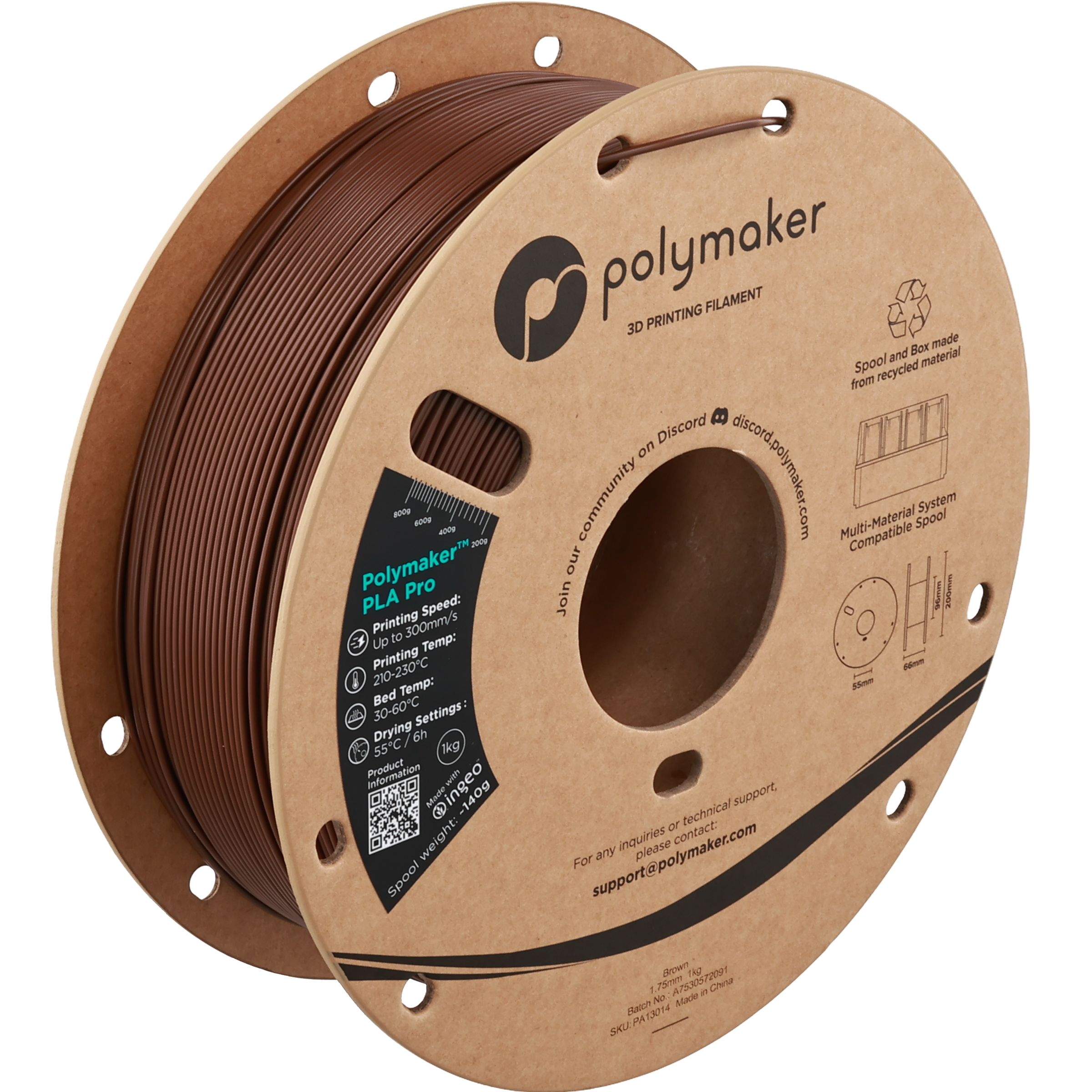 Polymaker - Pro Brown PLA+ 1.75mm - 1kg