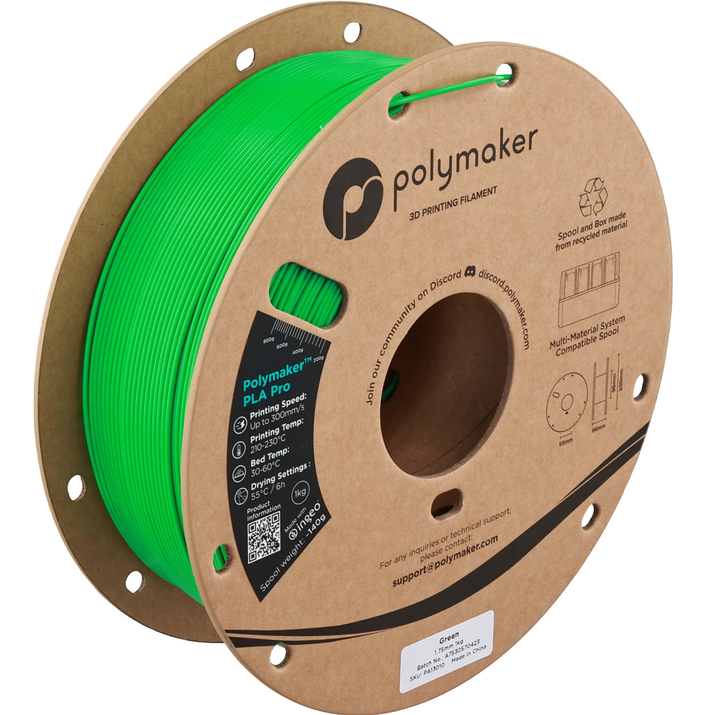 Polymaker - Pro Green PLA+ 1.75mm - 1kg