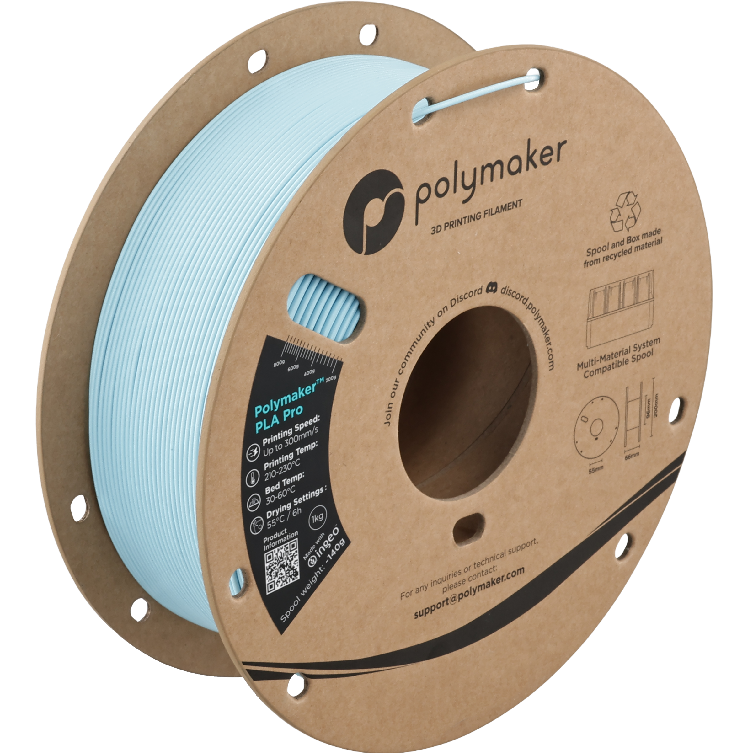 Polymaker - Pro Light Blue PLA+ 1.75mm - 1kg