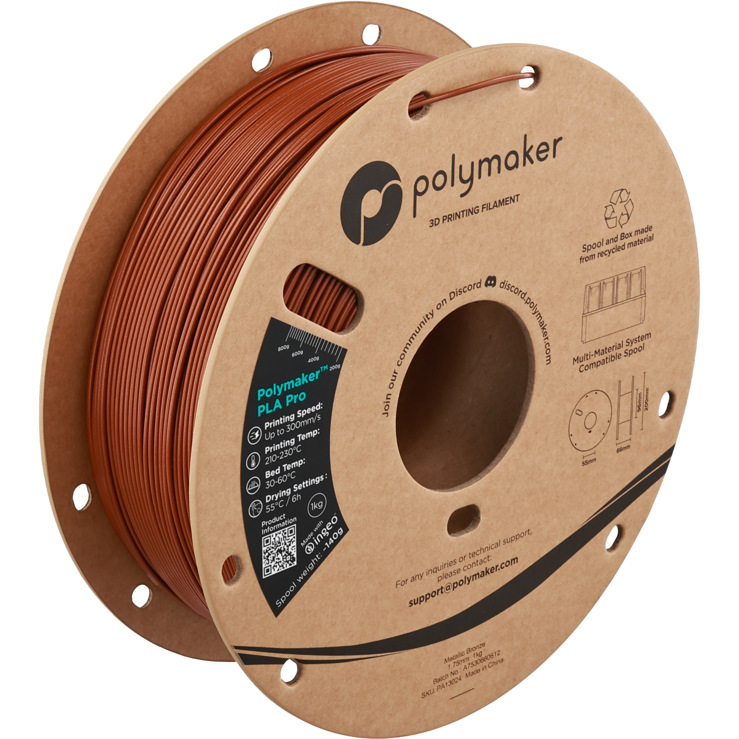 Polymaker - Pro Metallic Bronze Metal Fill PLA+ 1.75mm - 1kg