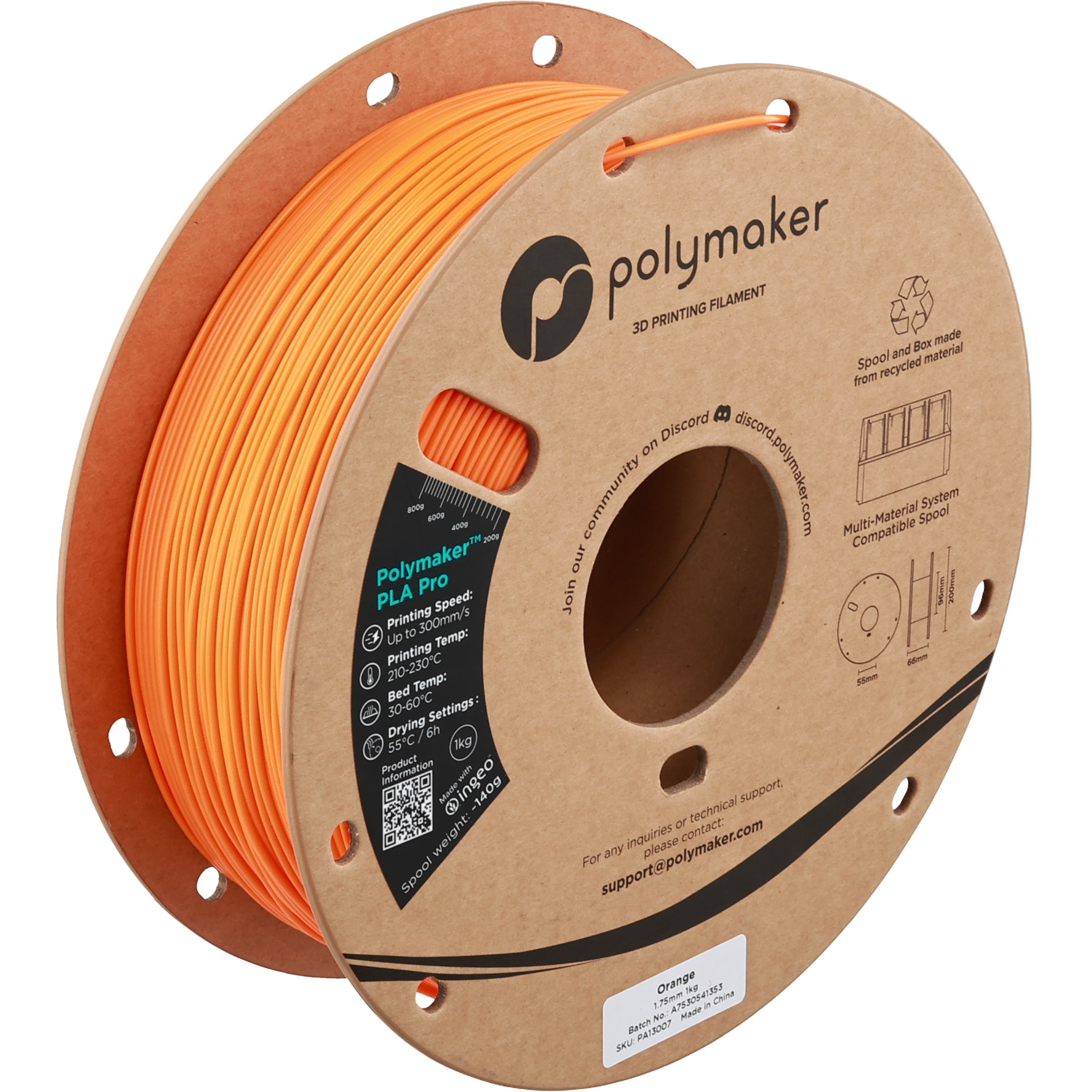 Polymaker - Pro Orange PLA+ 1.75mm - 1kg