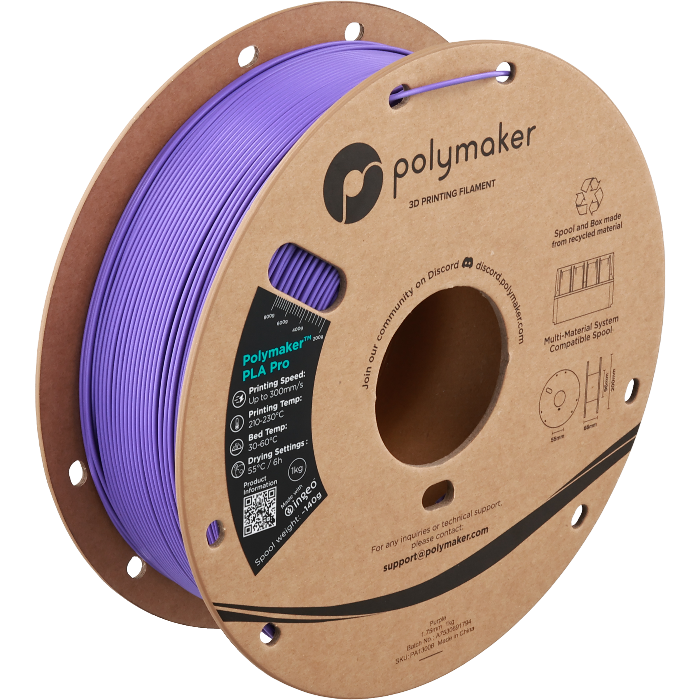 Polymaker - Pro Purple PLA+ 1.75mm - 1kg