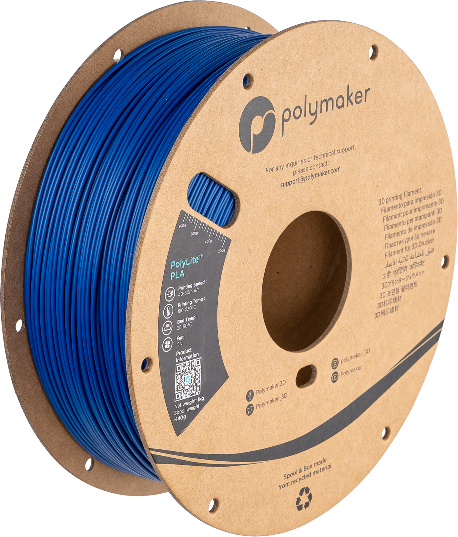 Polymaker - PolyLite Blue PLA - 1kg