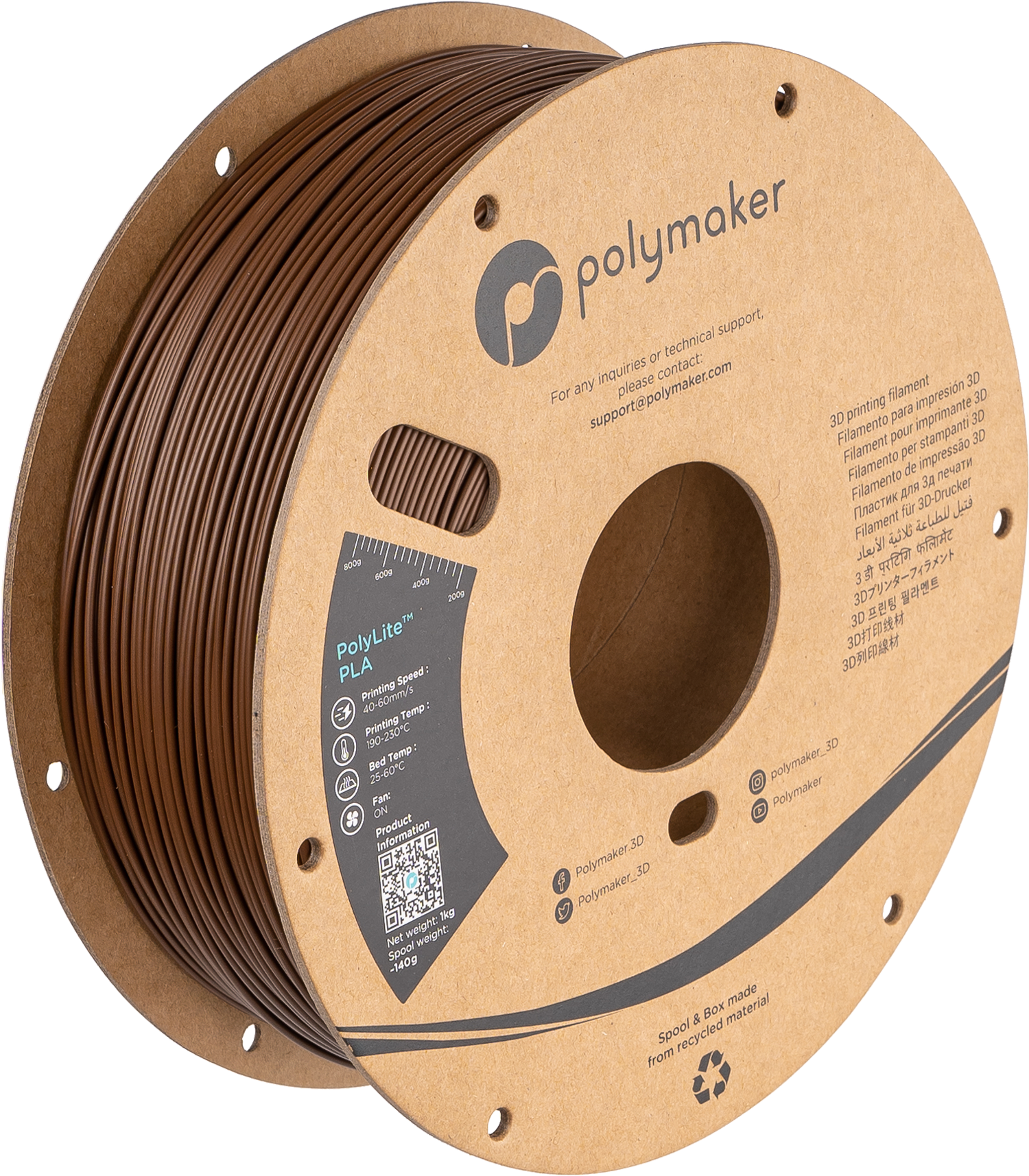 Polymaker - PolyLite Brown PLA - 1kg