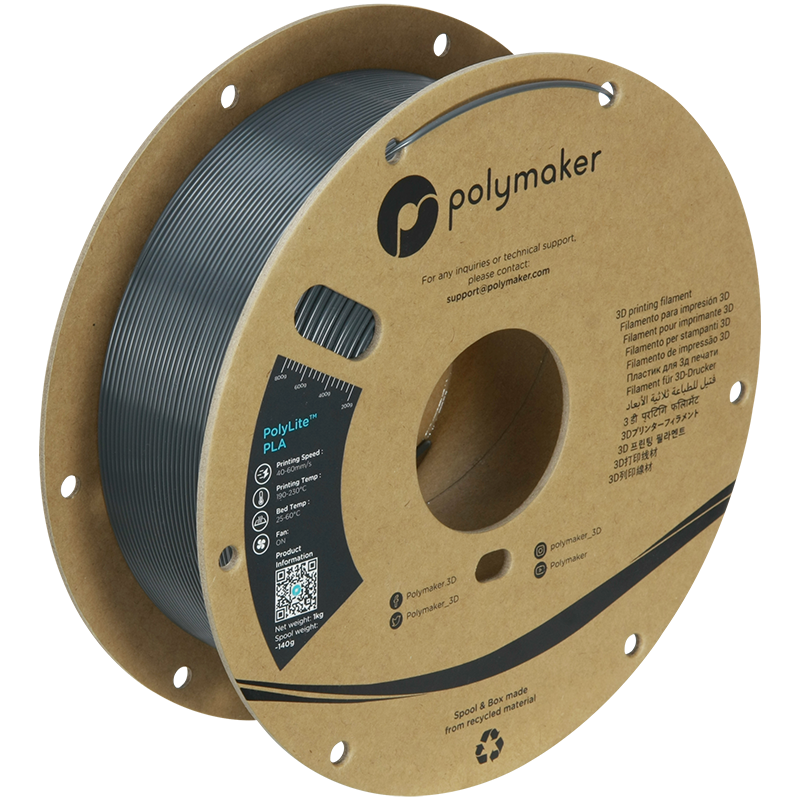 Polymaker - PolyLite Dark Grey PLA 1.75mm - 1kg