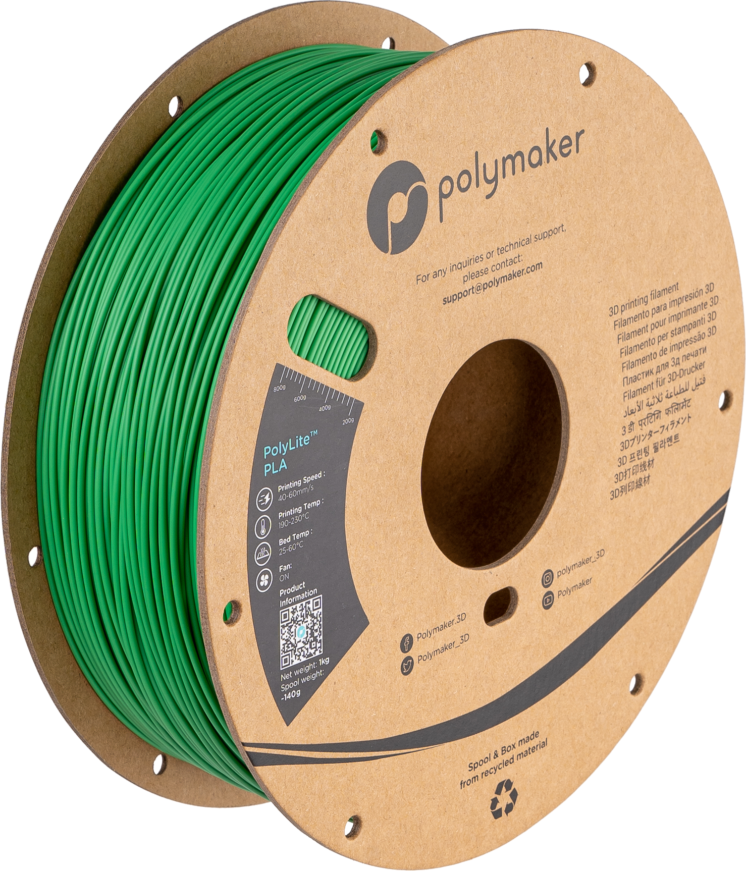 Polymaker - PolyLite Green PLA - 1kg