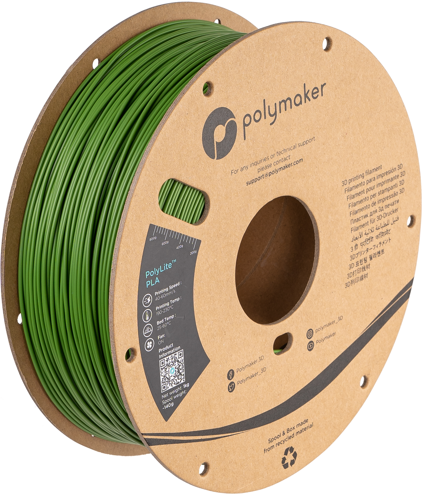 Polymaker - PolyLite Jungle Green PLA - 1kg