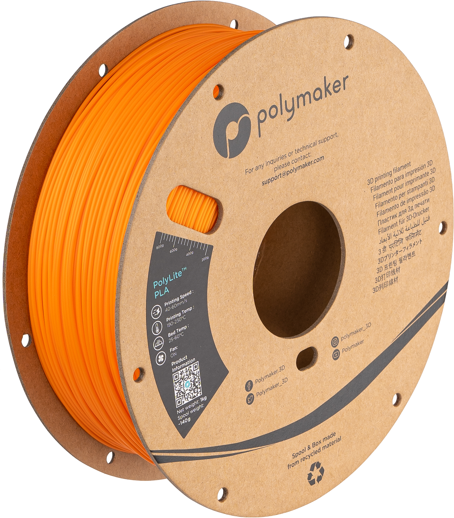 Polymaker - PolyLite Orange PLA - 1kg