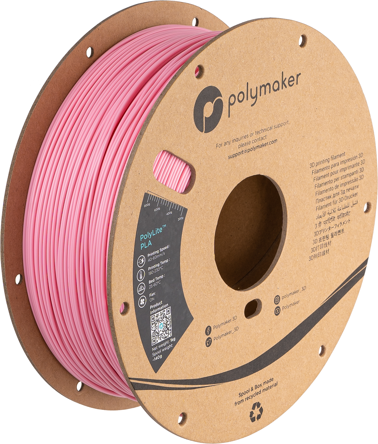 Polymaker - PolyLite Pink PLA - 1kg