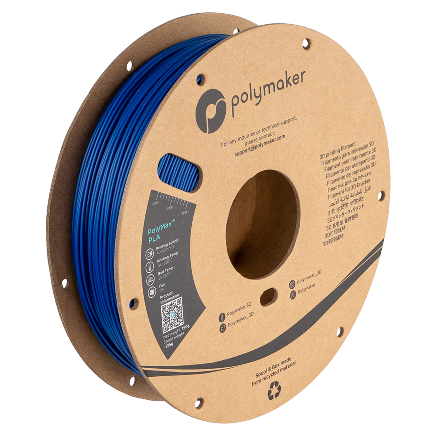 Polymaker - PolyMax Blue PLA - 0.75kg