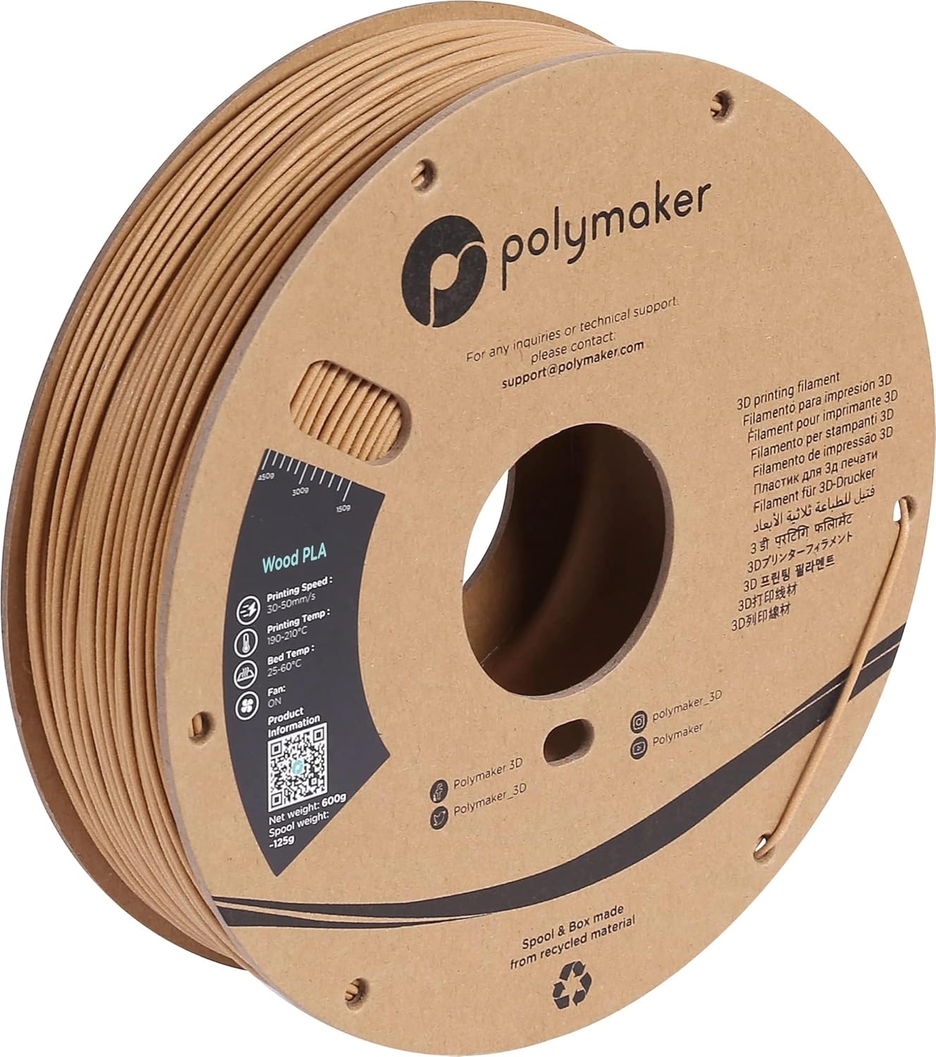 Polymaker - PolyWood Wood Fill PLA - 0.6kg