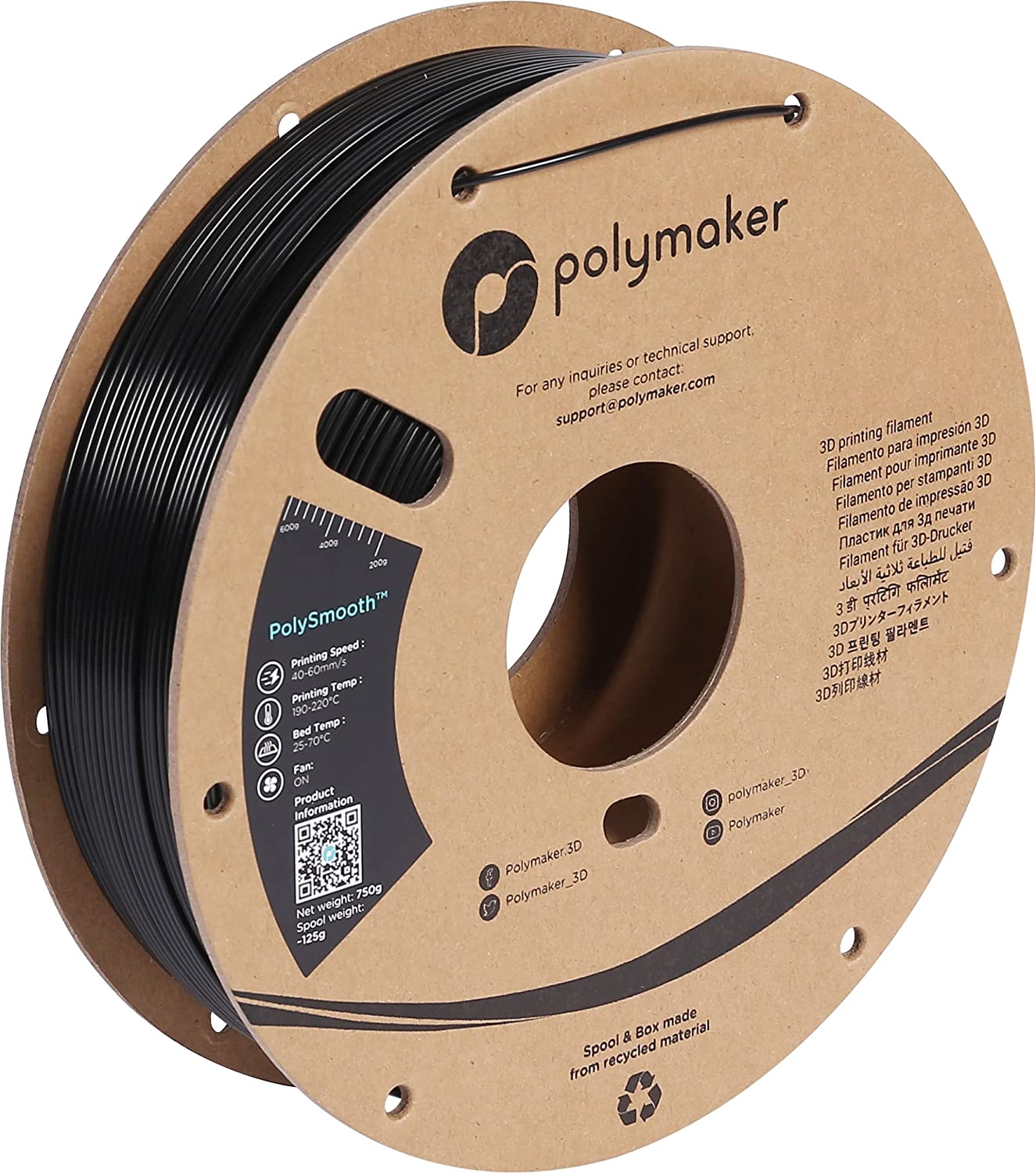 Polymaker - PolySmooth Black PVB - 0.75kg