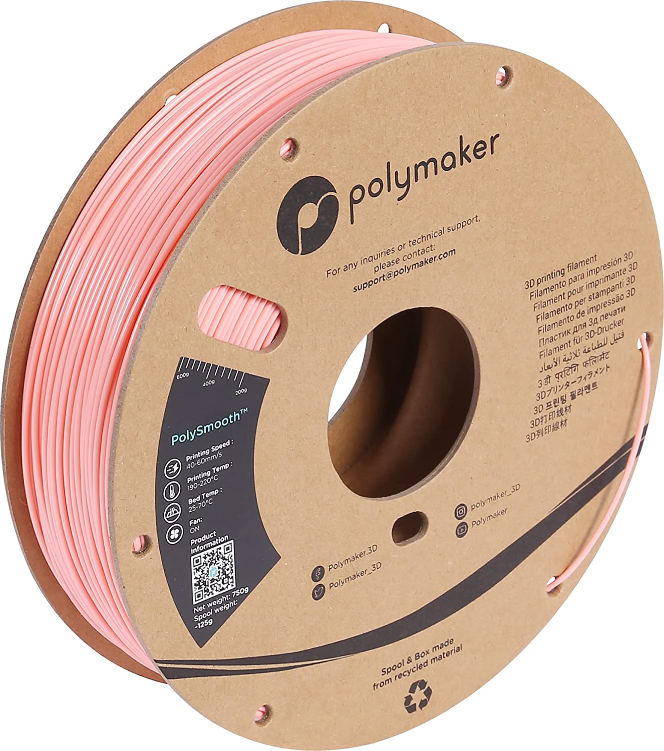 Polymaker - PolySmooth Pink PVB 1.75mm - 0.75kg