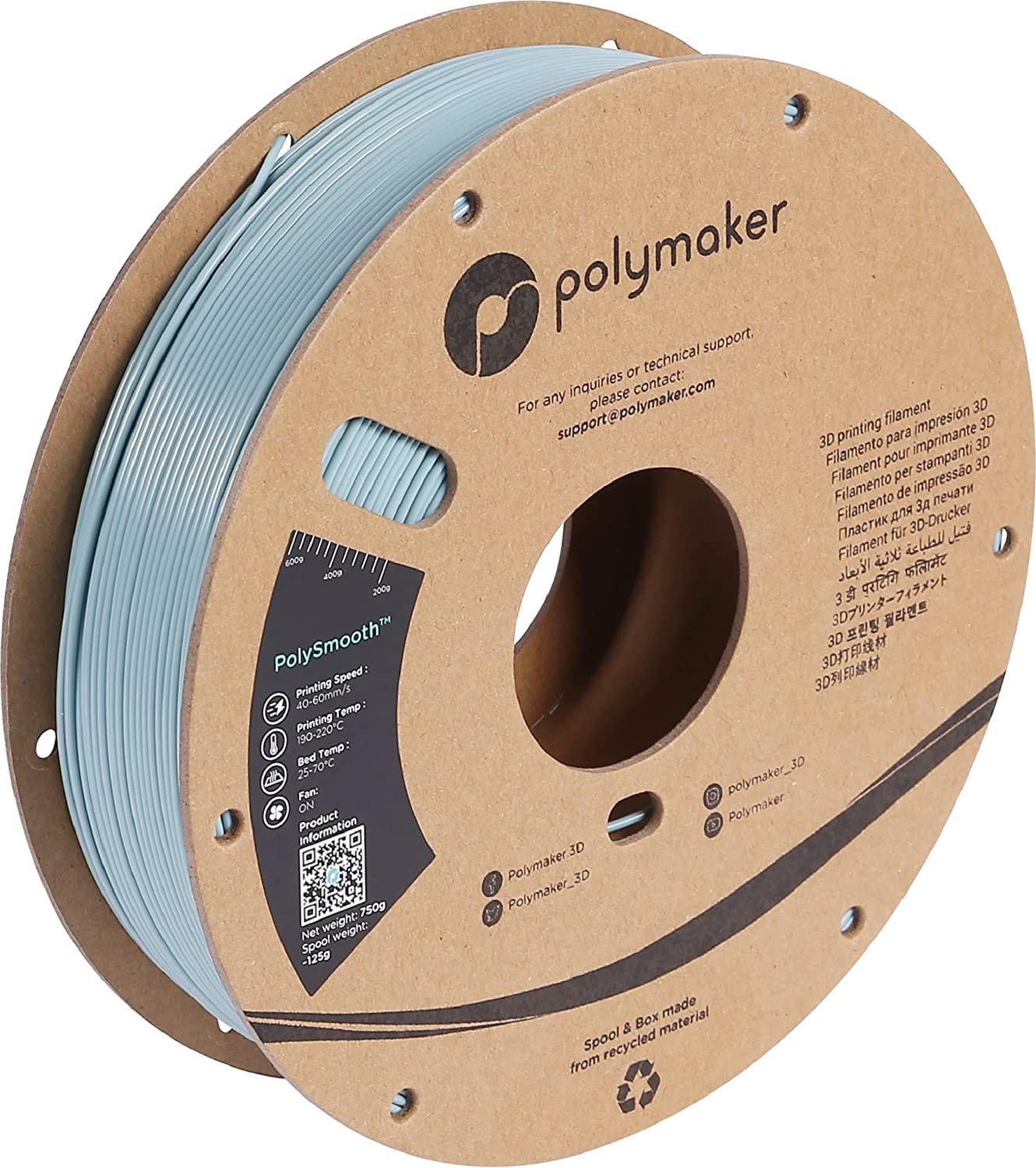 Polymaker - PolySmooth Slate Grey PVB 1.75mm - 0.75kg