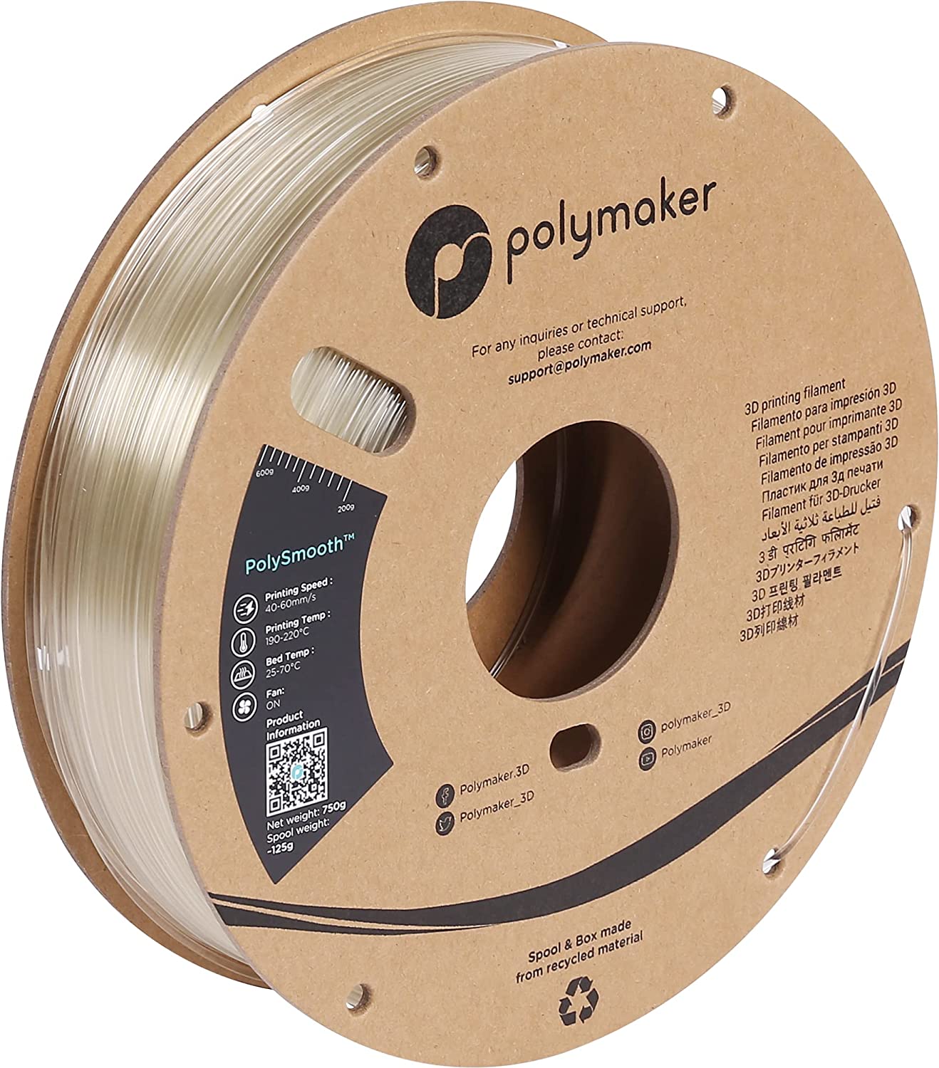 Polymaker - PolySmooth Transparent PVB - 0.75kg