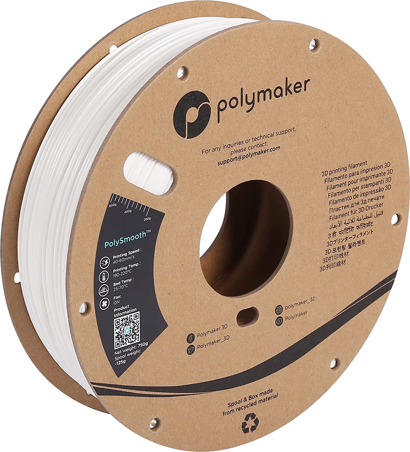 Polymaker - PolySmooth White PVB - 0.75kg