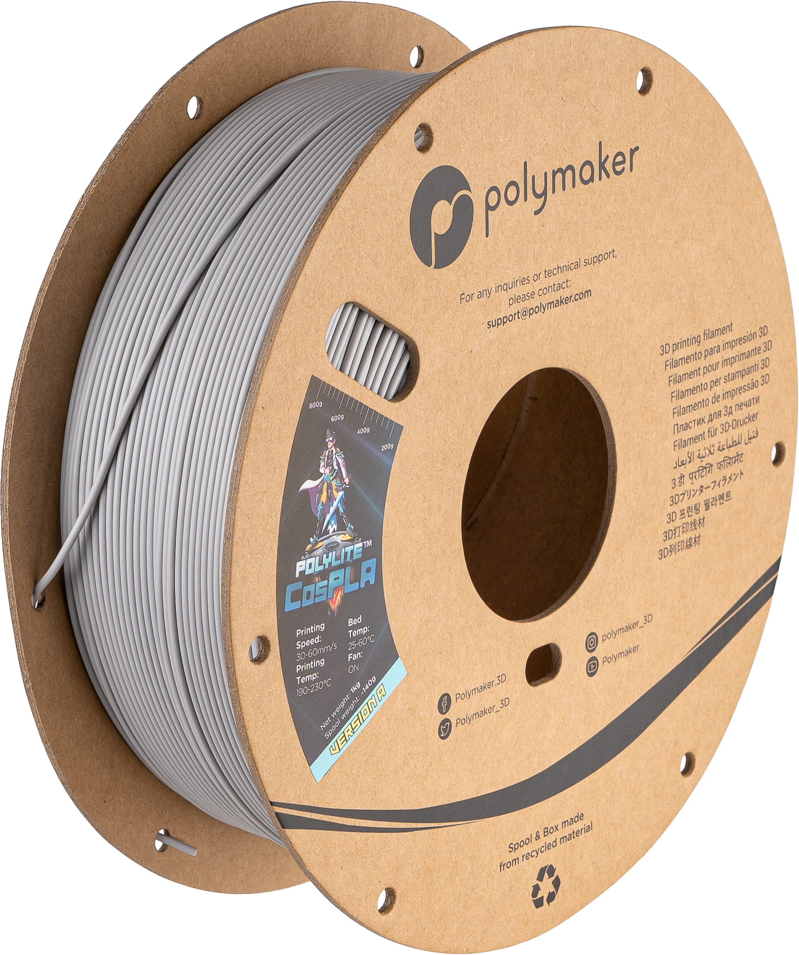 Polymaker - PolyLite CosPLA Version A Durability With Extra Sand Ability SAN - 1kg