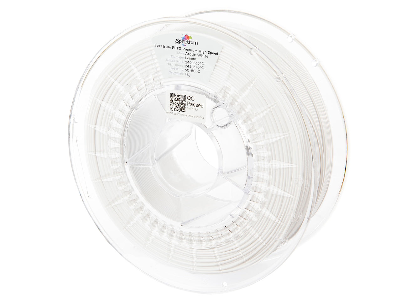 Spectrum Filaments - Premium Arctic White High Speed PETG 1.75mm - 1kg